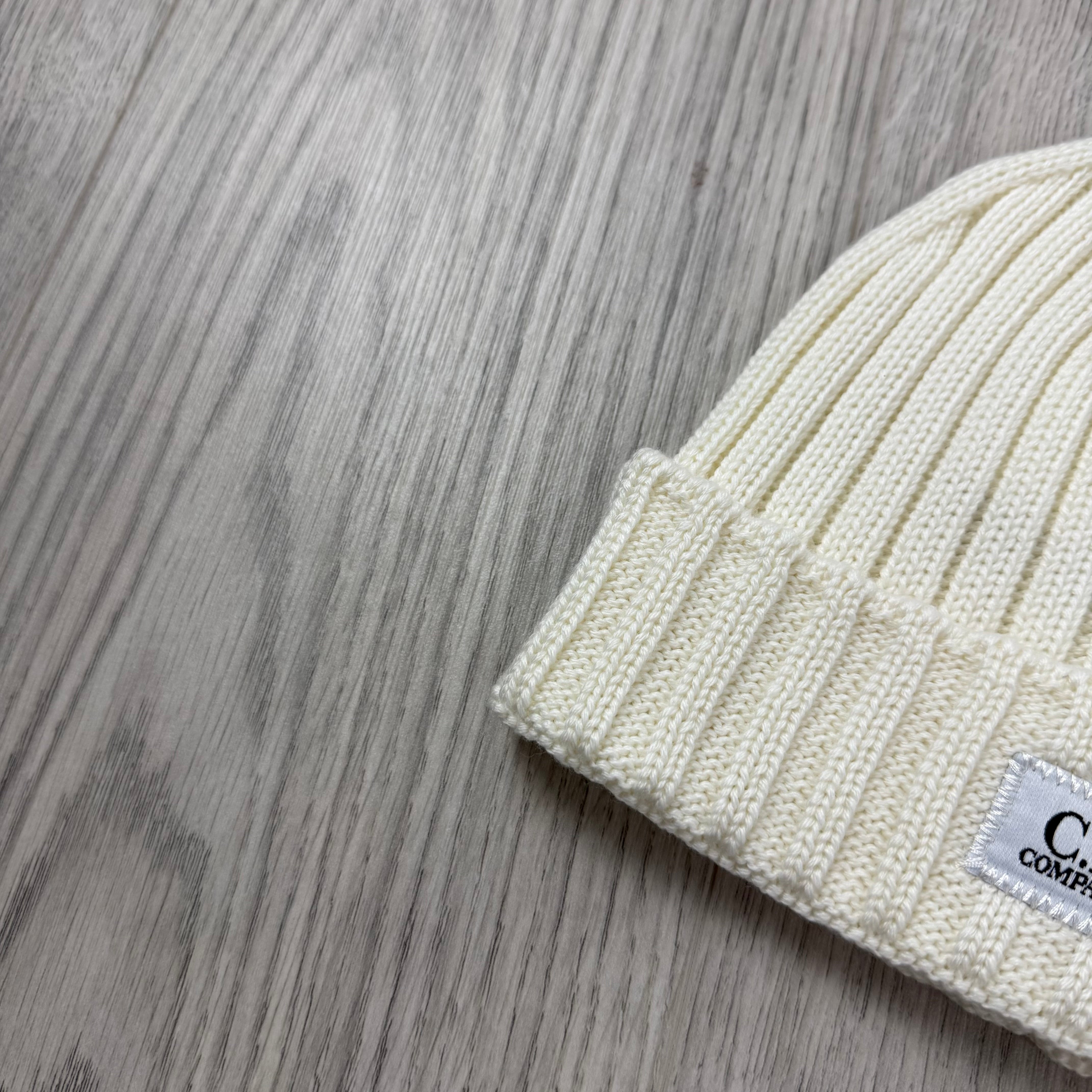 CP Company Patch Beanie - Gauze White