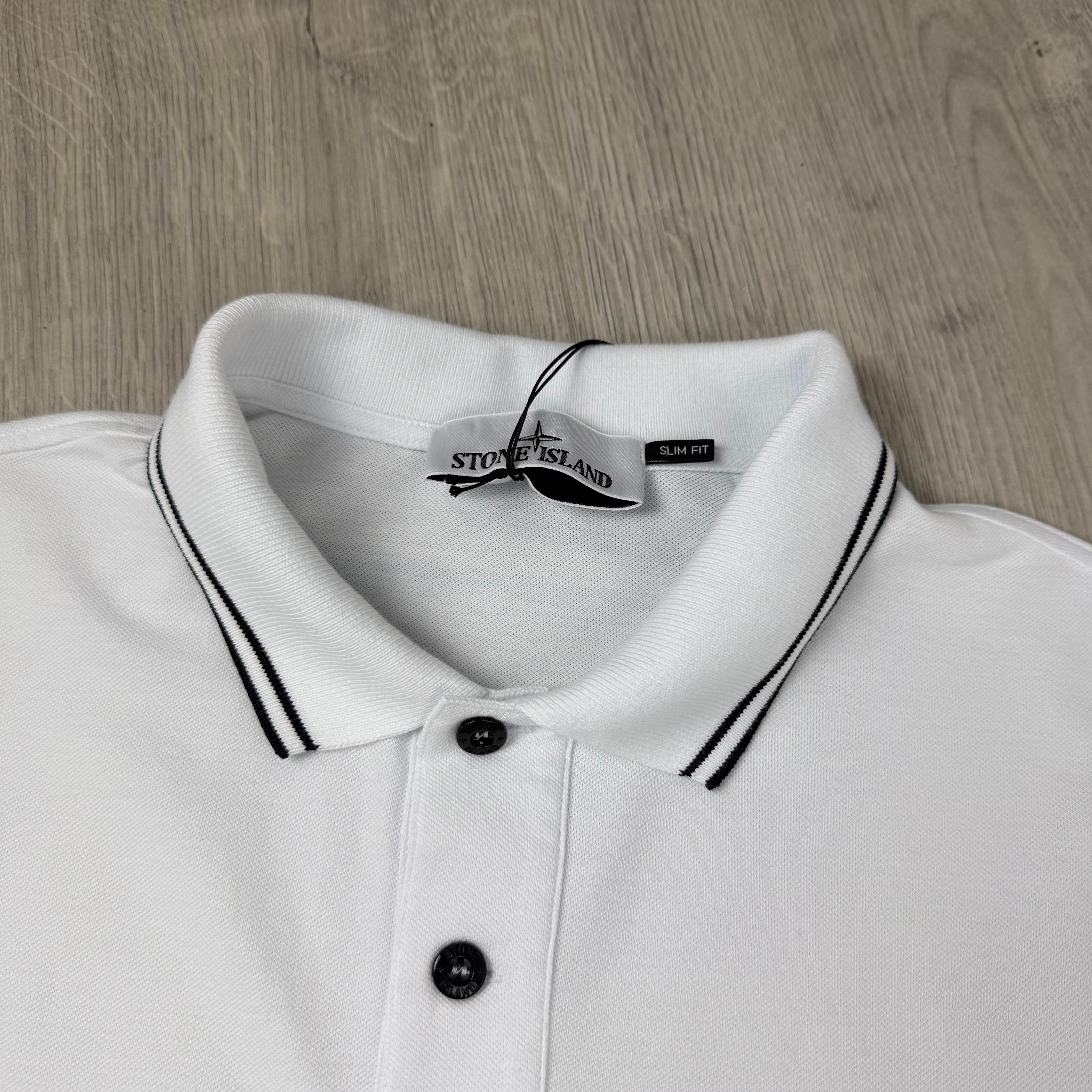 Stone Island Patch Polo Shirt - White