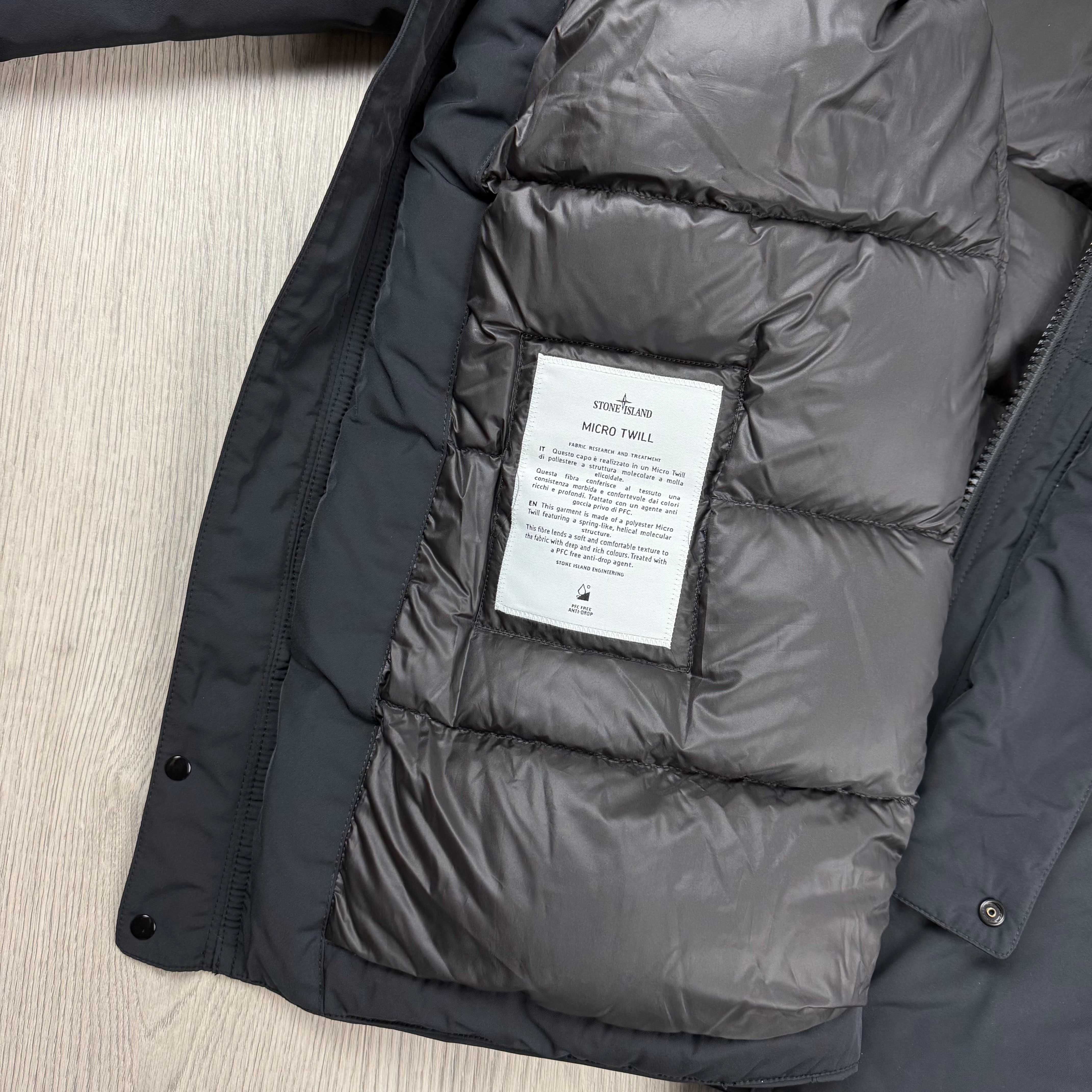 Stone Island Micro Twill Down Parka - Black