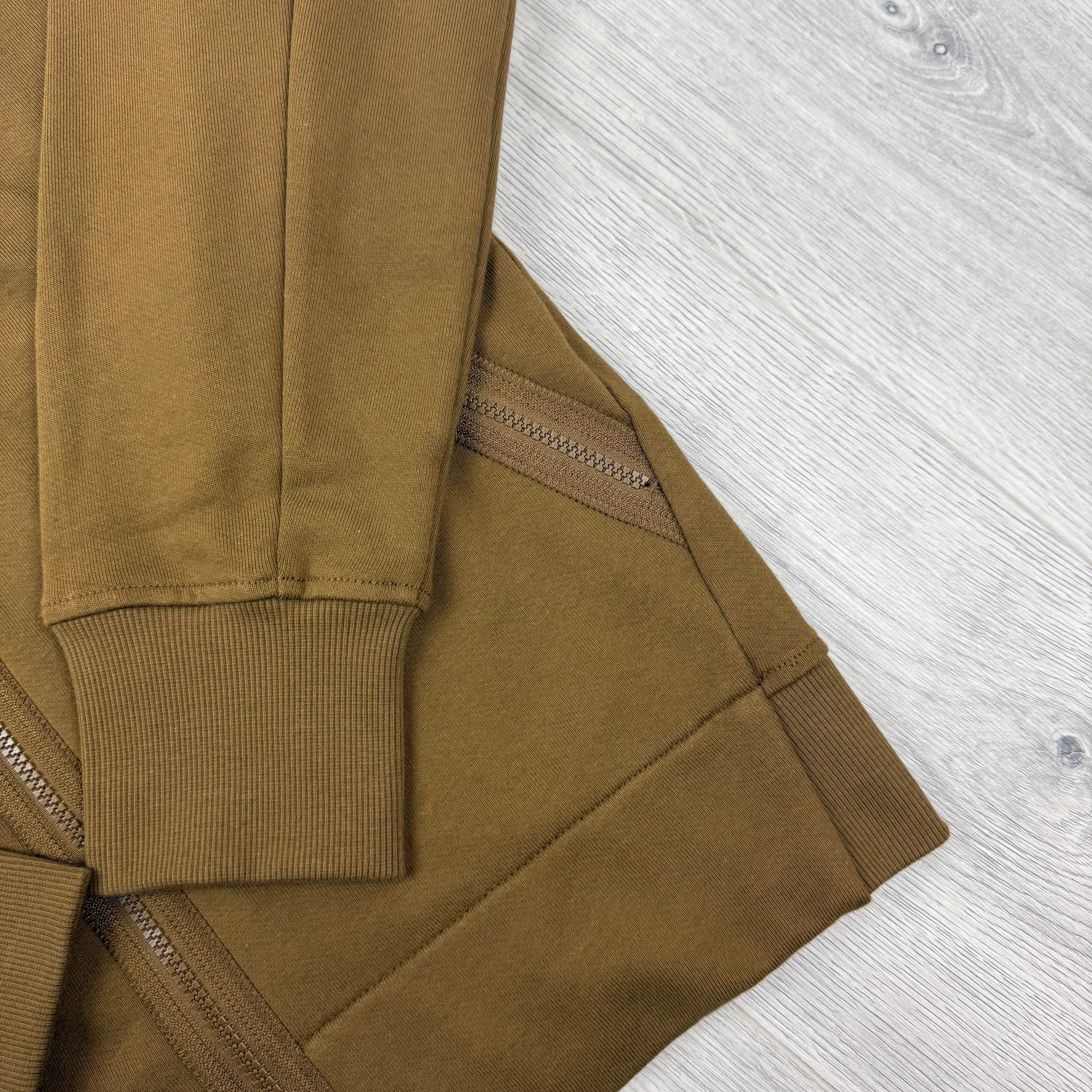 CP Company Raised Fleece Goggle Hoodie - Toffee