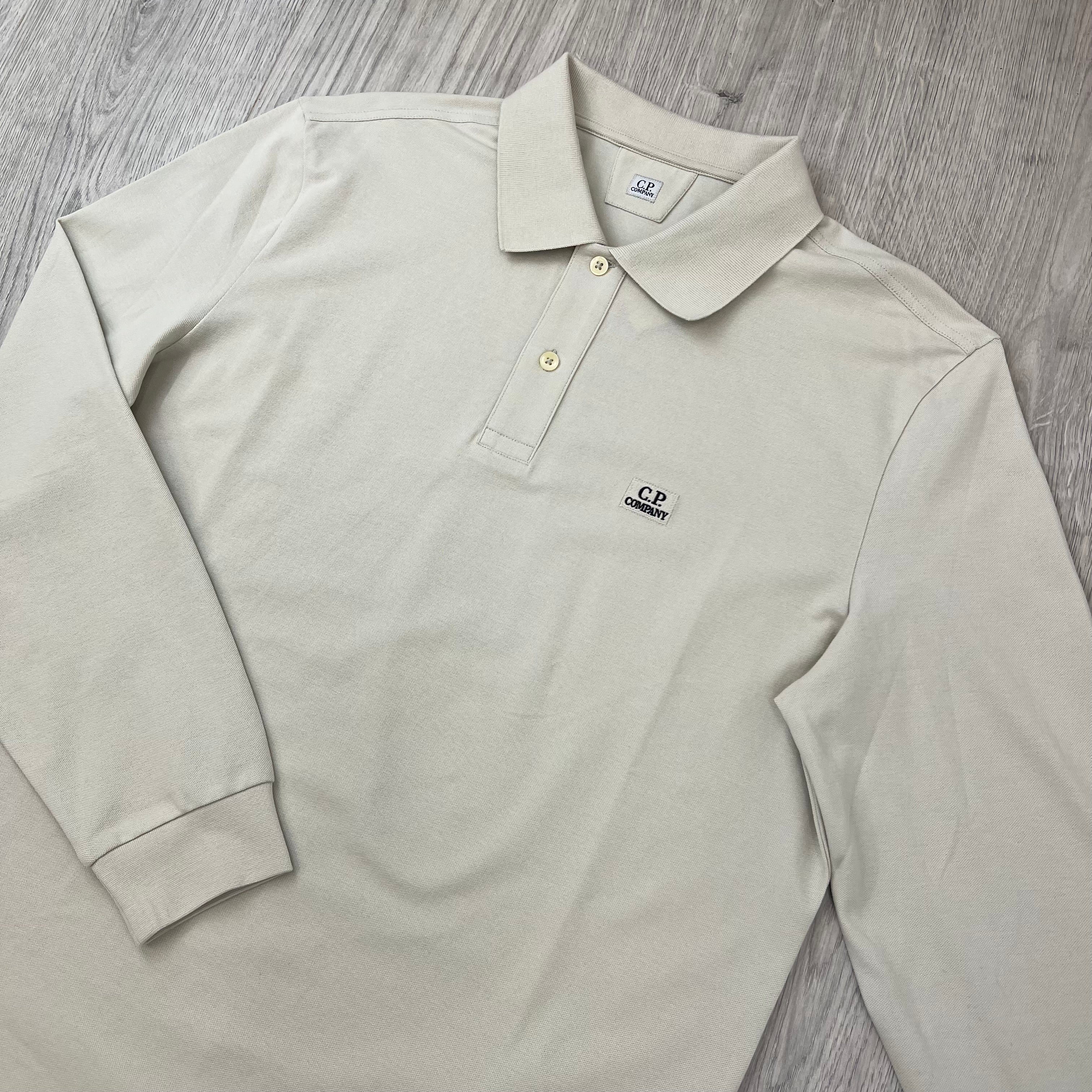CP Company Piquet Polo Shirt - Silver Birch