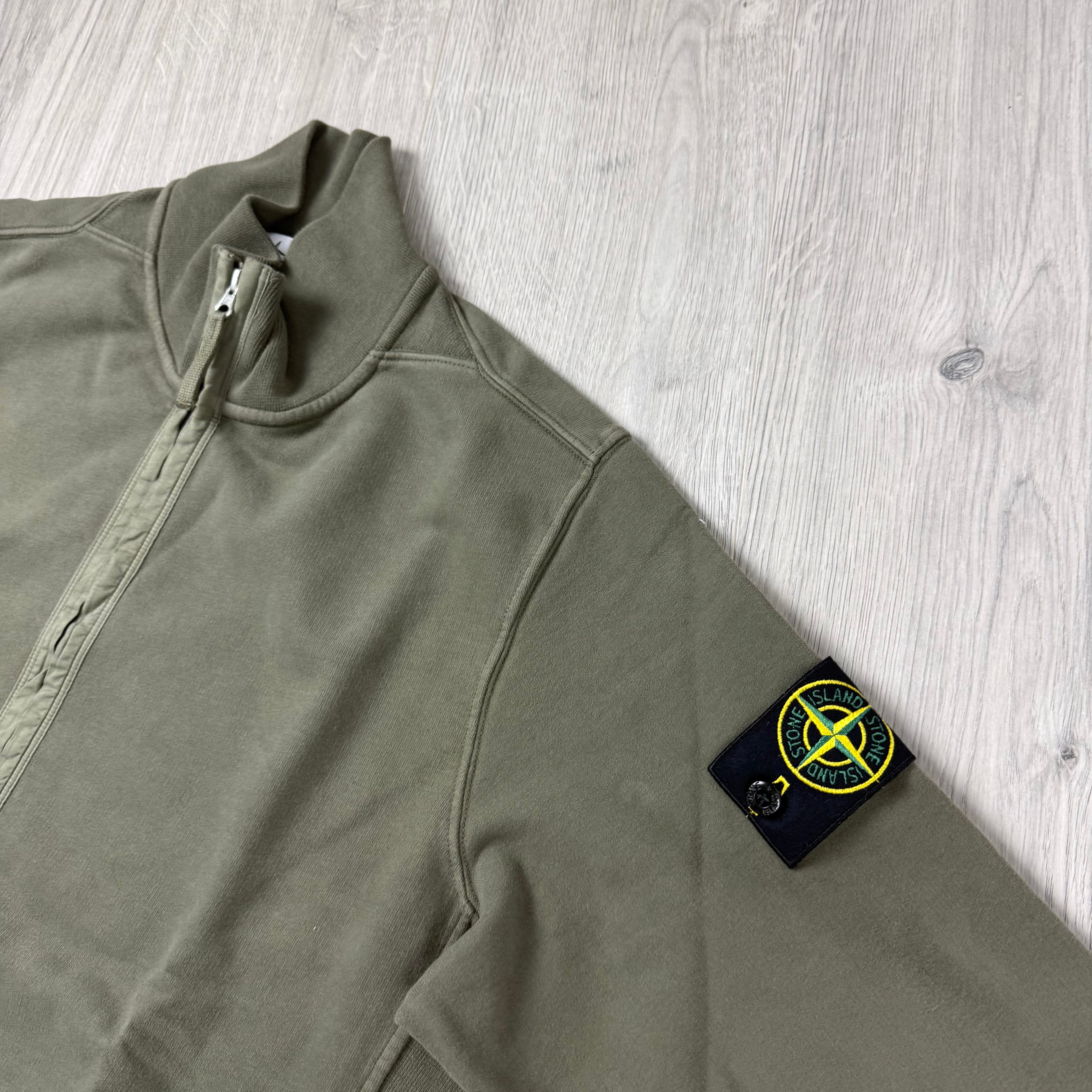 Stone Island Zip Sweatshirt - Military Green
