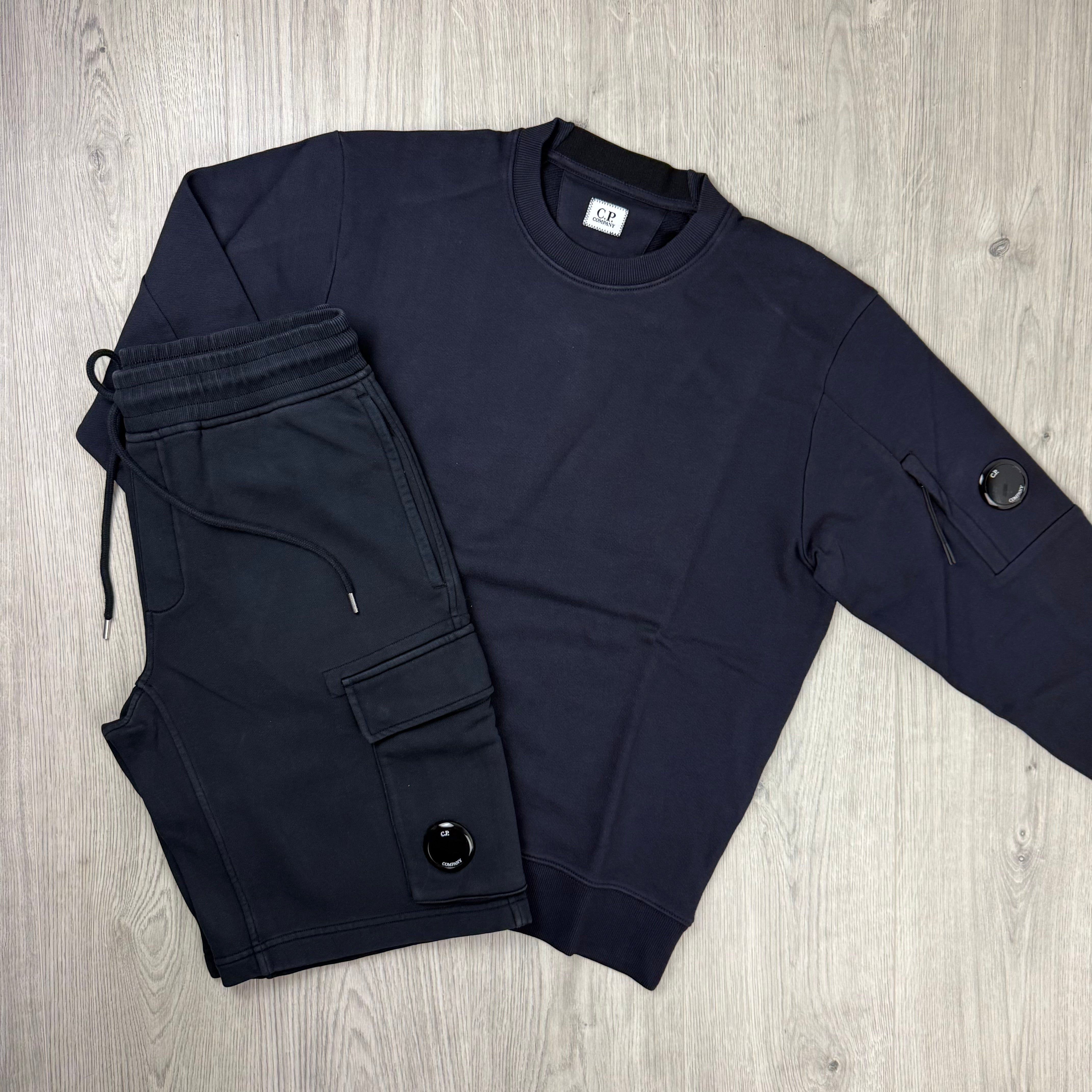 CP Company Raised Fleece Tracksuit - Navy