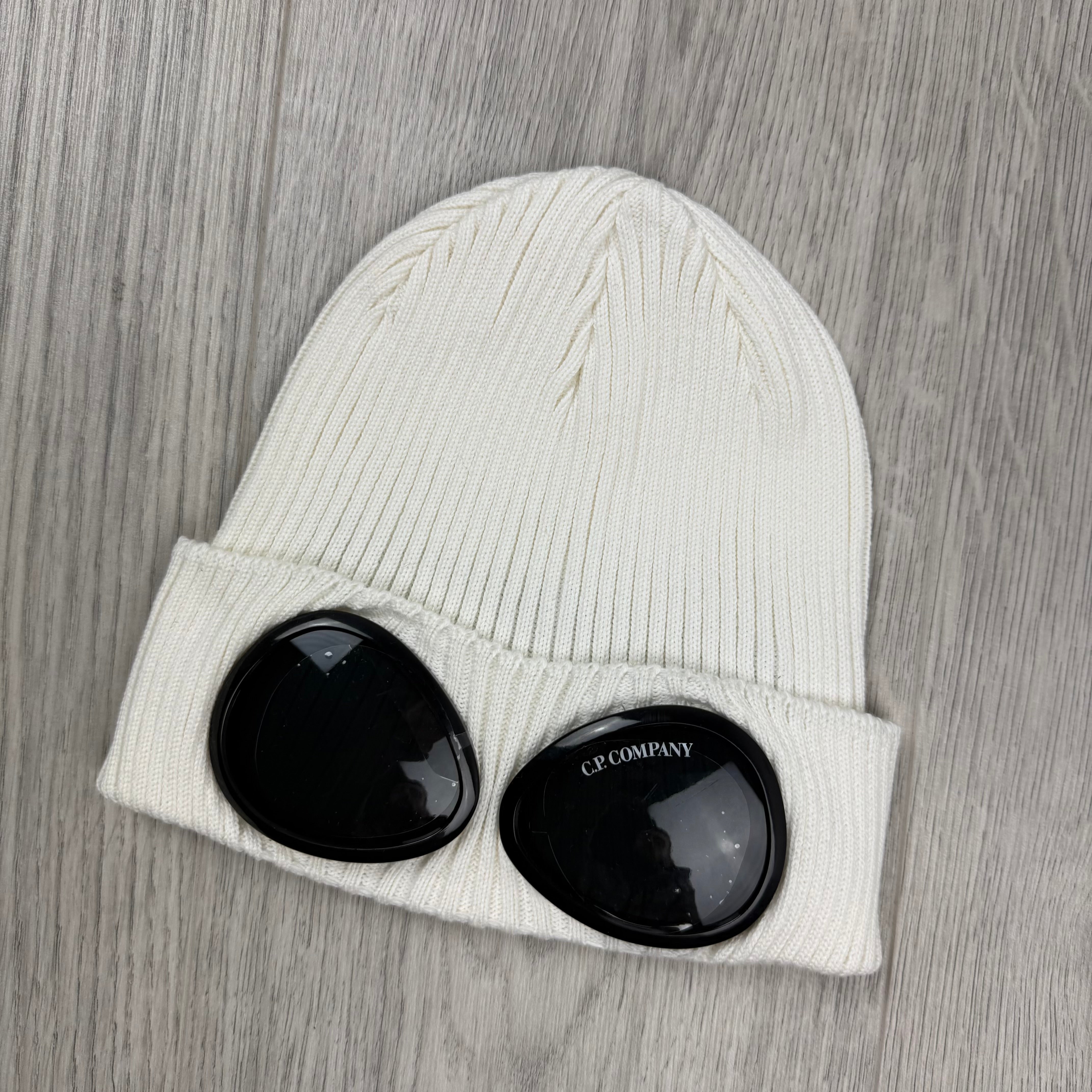 CP Company Goggle Beanie - White