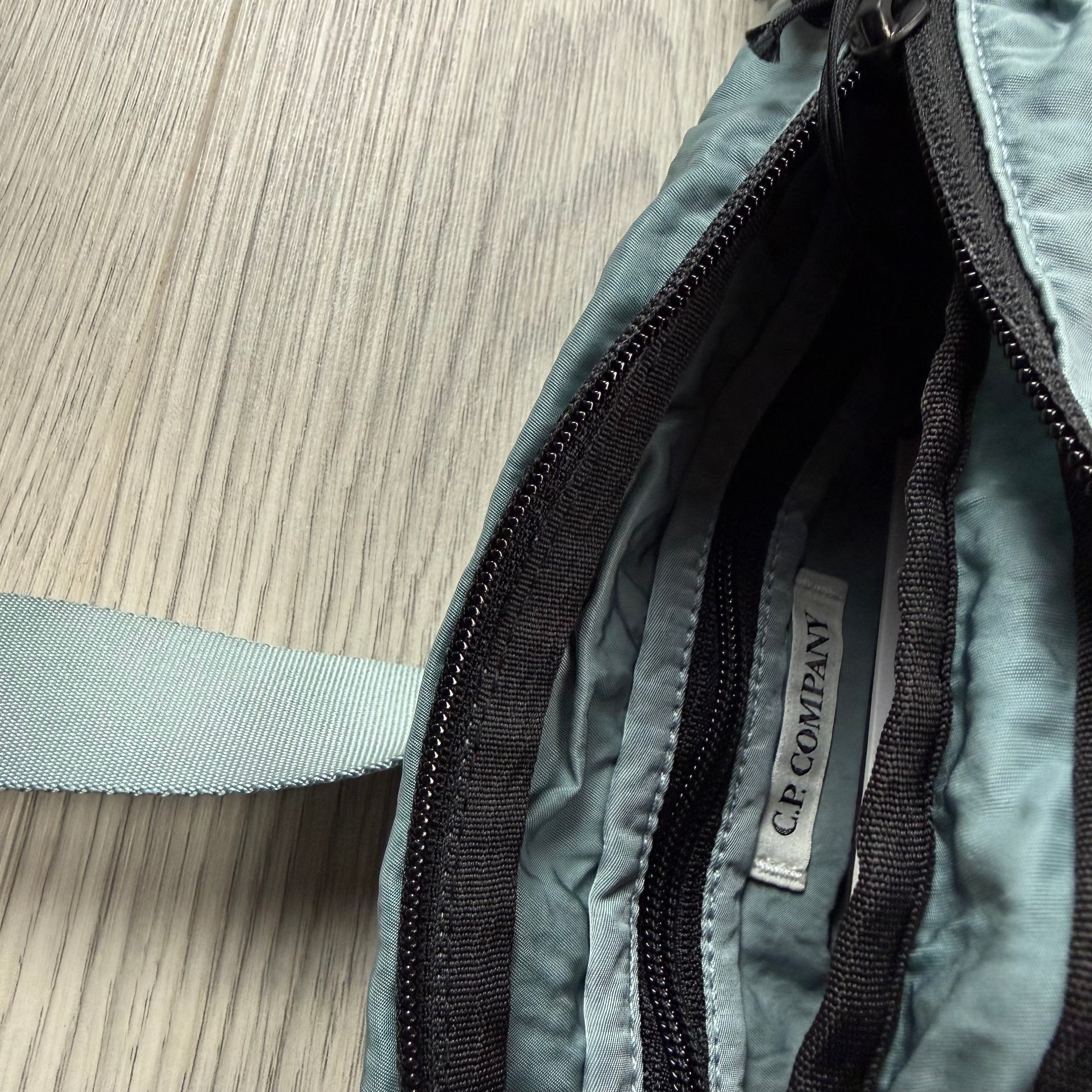 CP Company Zip Chrome Bag - Silver Blue