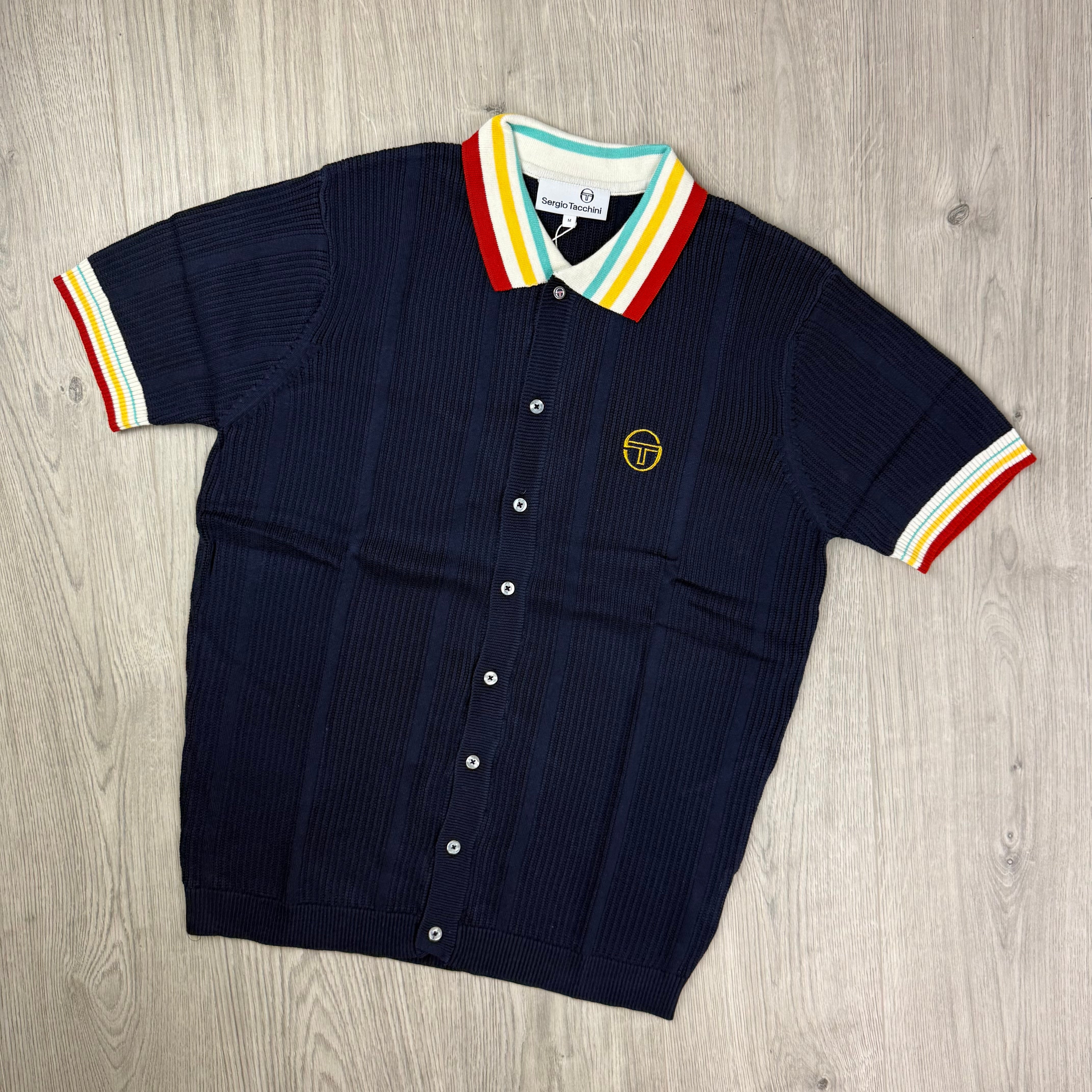 Sergio Tacchini 'Slice' Knit Polo Shirt - Maritime Blue