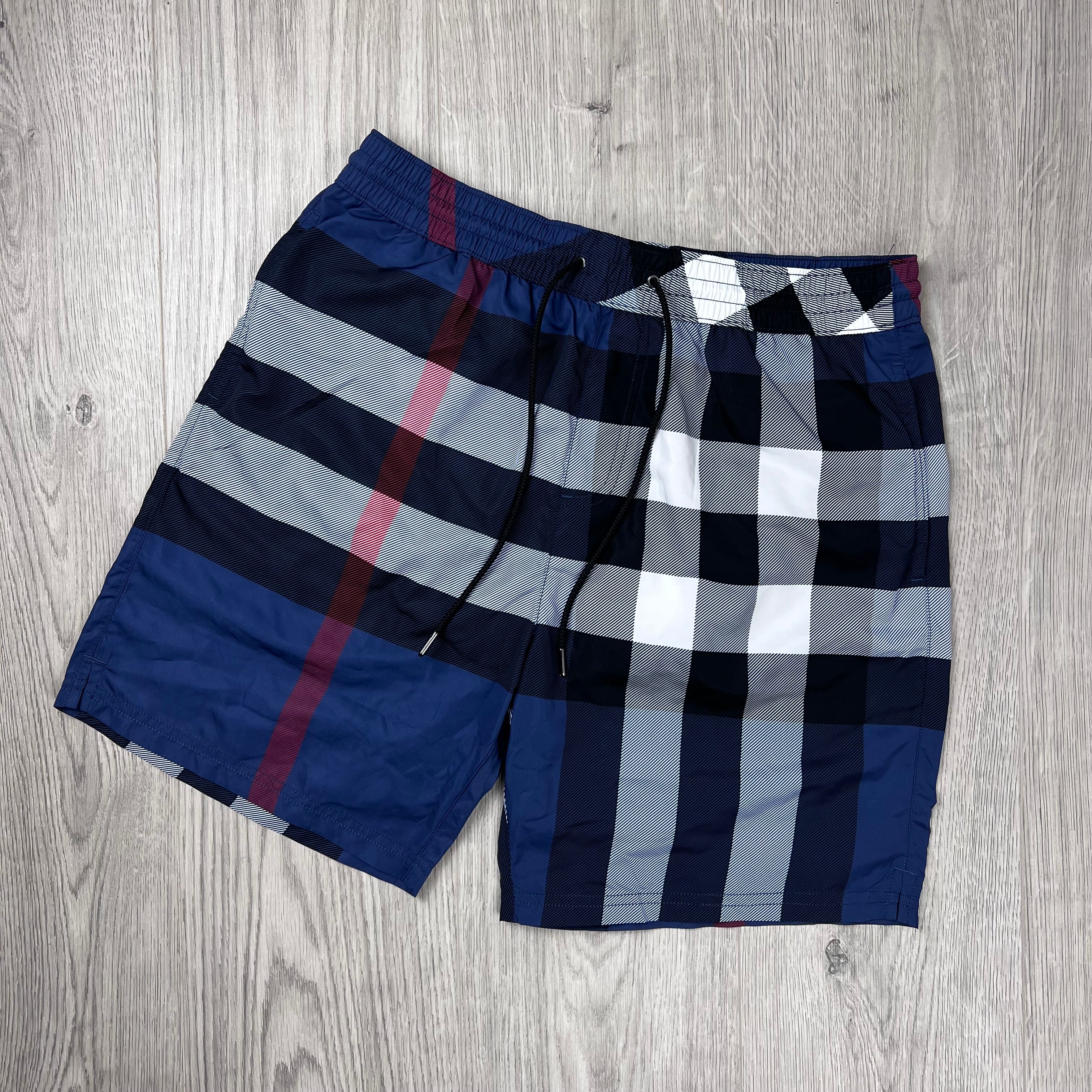 Burberry Check Swim Shorts - Blue