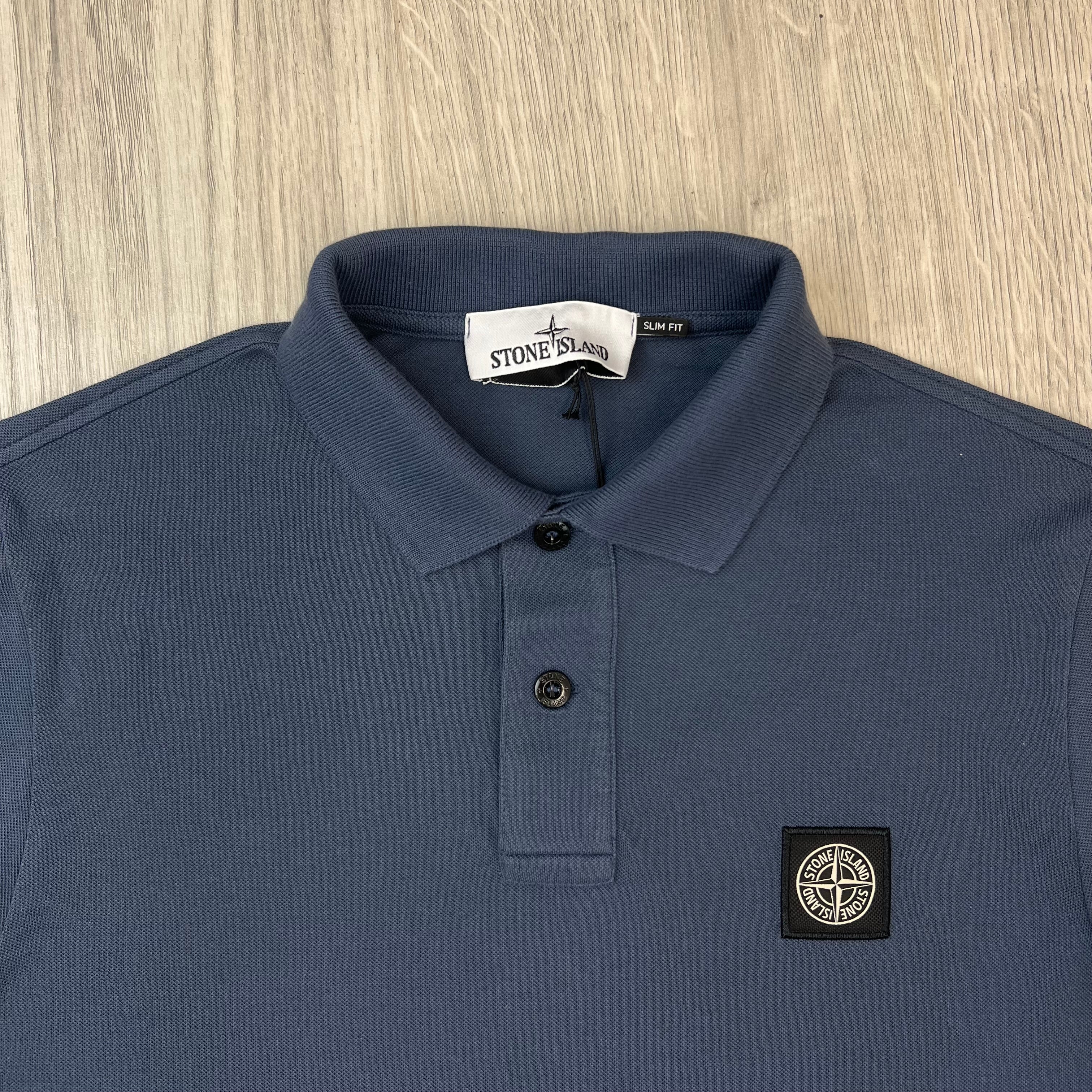 Stone Island Patch Polo Shirt - Slate Blue
