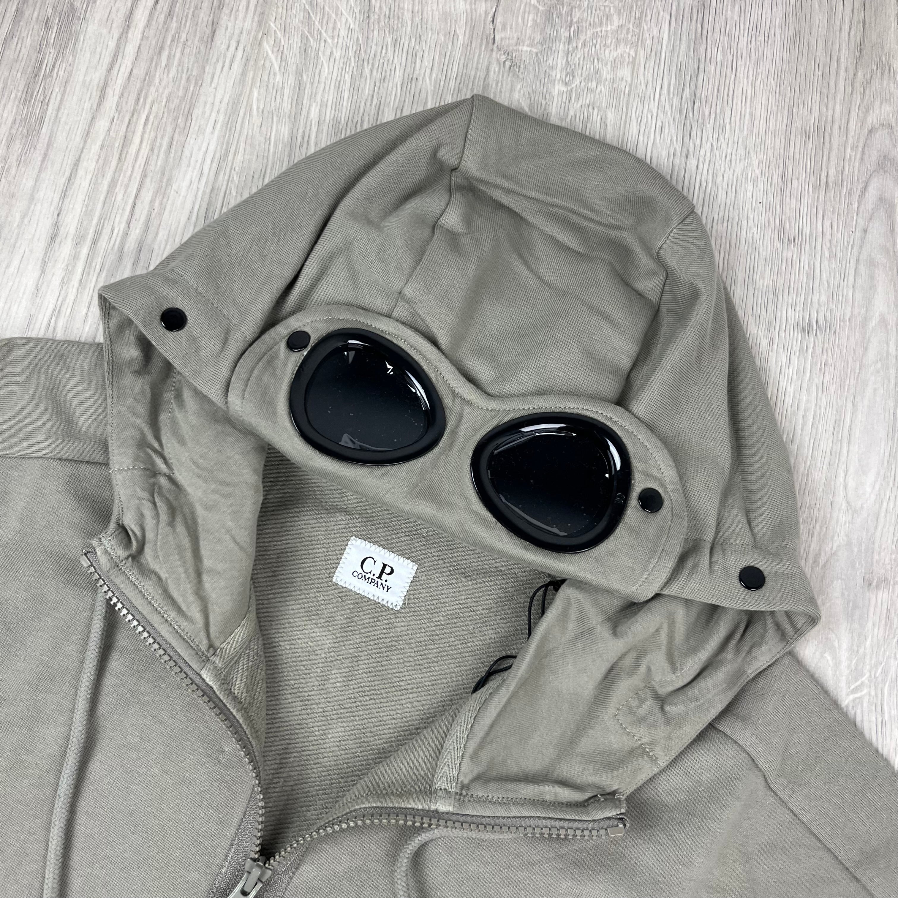 CP Company Raised Fleece Goggle Hoodie - Fallen Rock