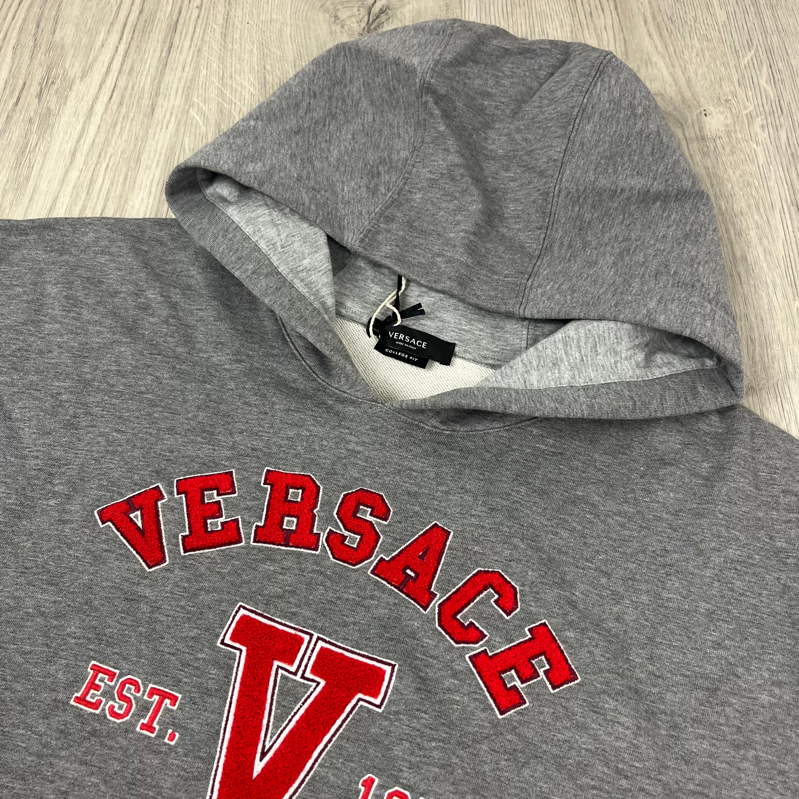 Versace Oversized College Hoodie - Grey