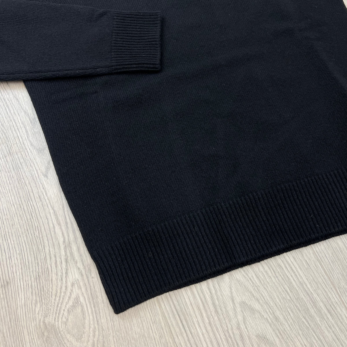 Stone Island Lambswool Knit Sweatshirt - Black