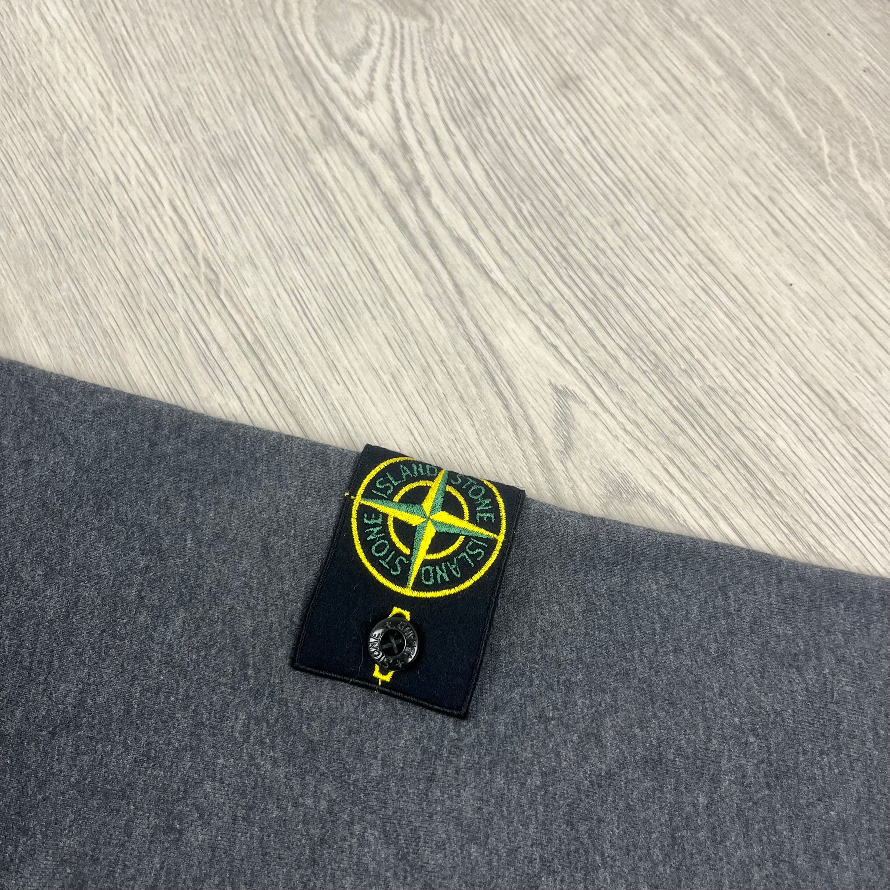 Stone Island crewneck sweatshirt in Dark Grey Melange. On sale at Open Attire.