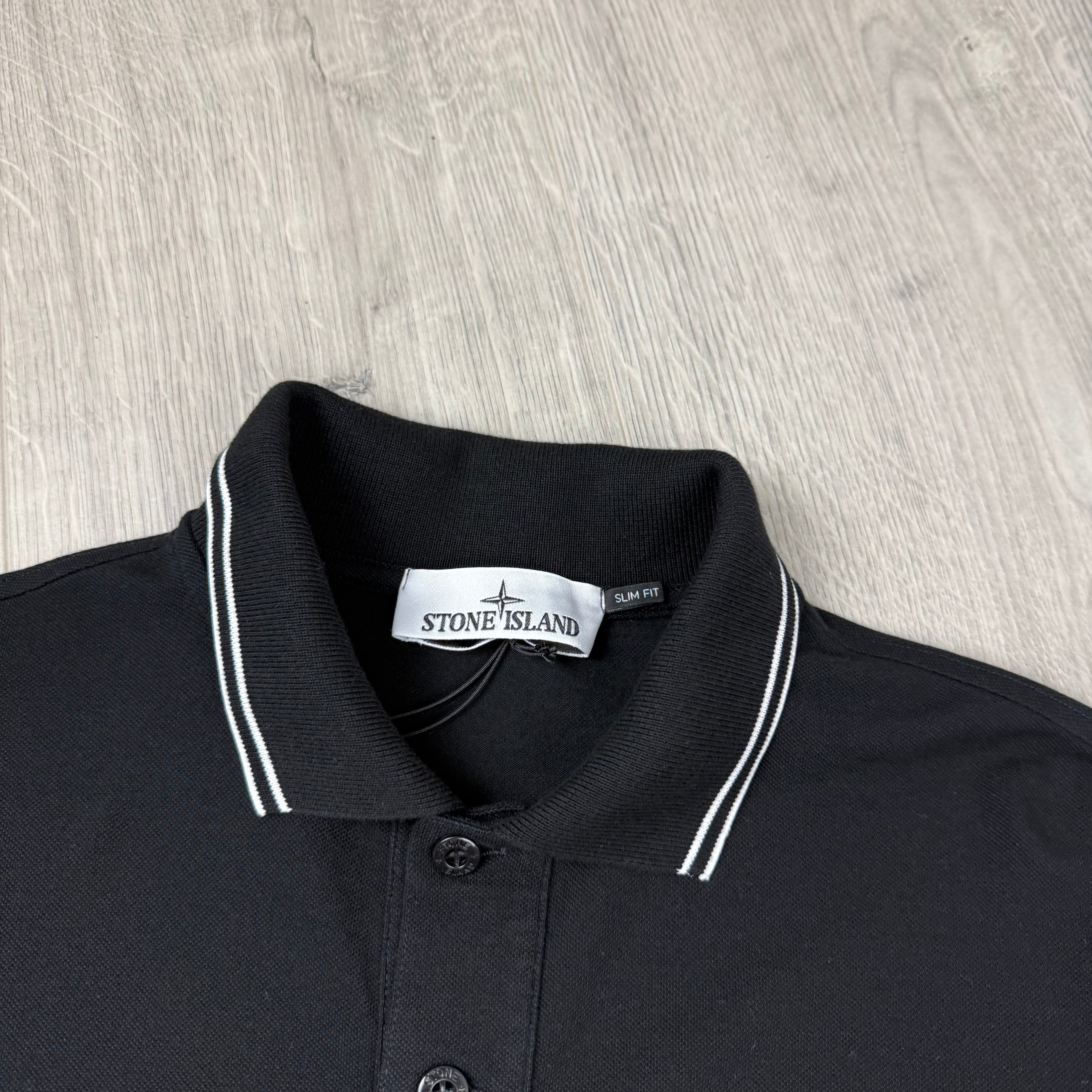 Stone Island Patch Polo Shirt - Black