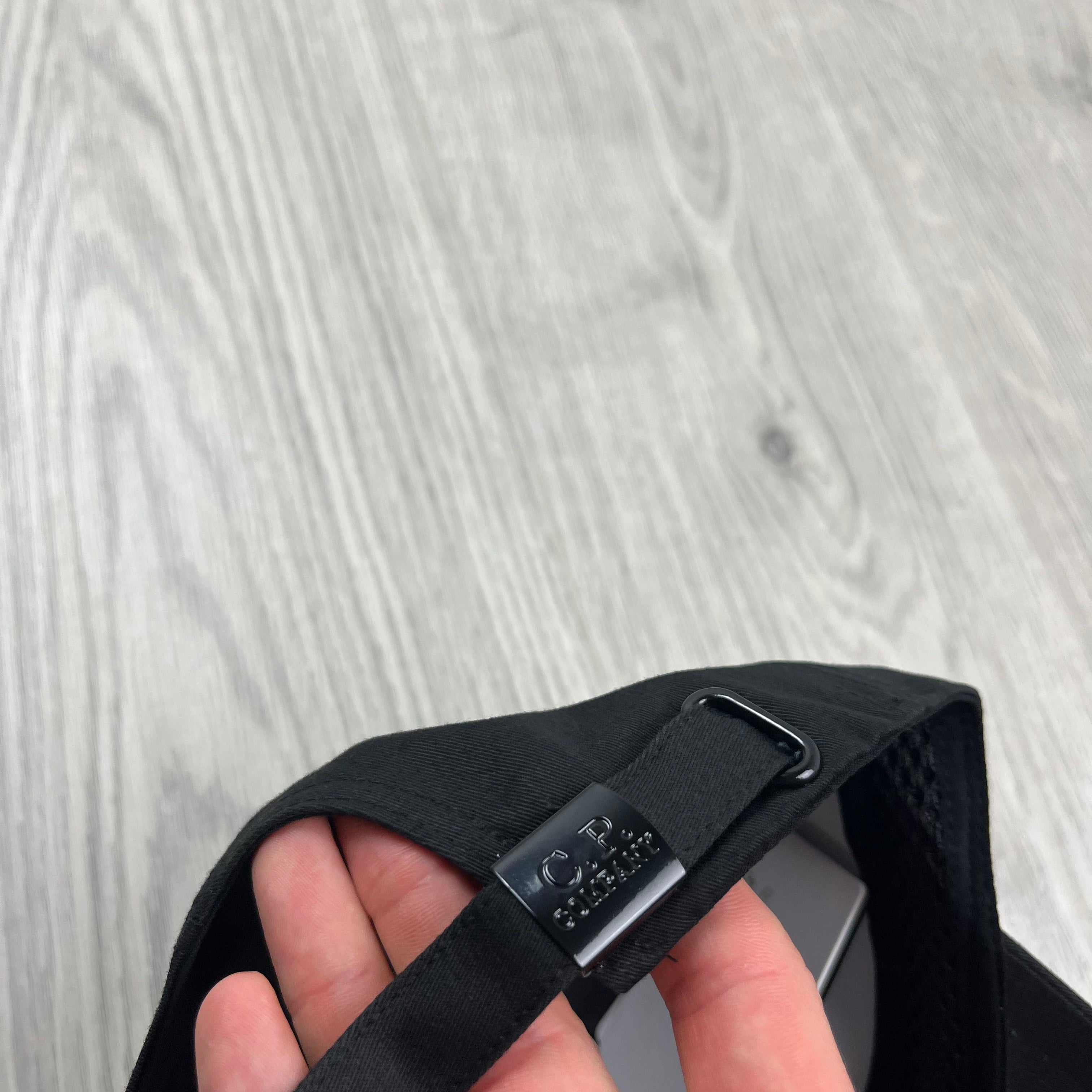 CP Company Gabardine Baseball Cap in Black. On sale at Open Attire.