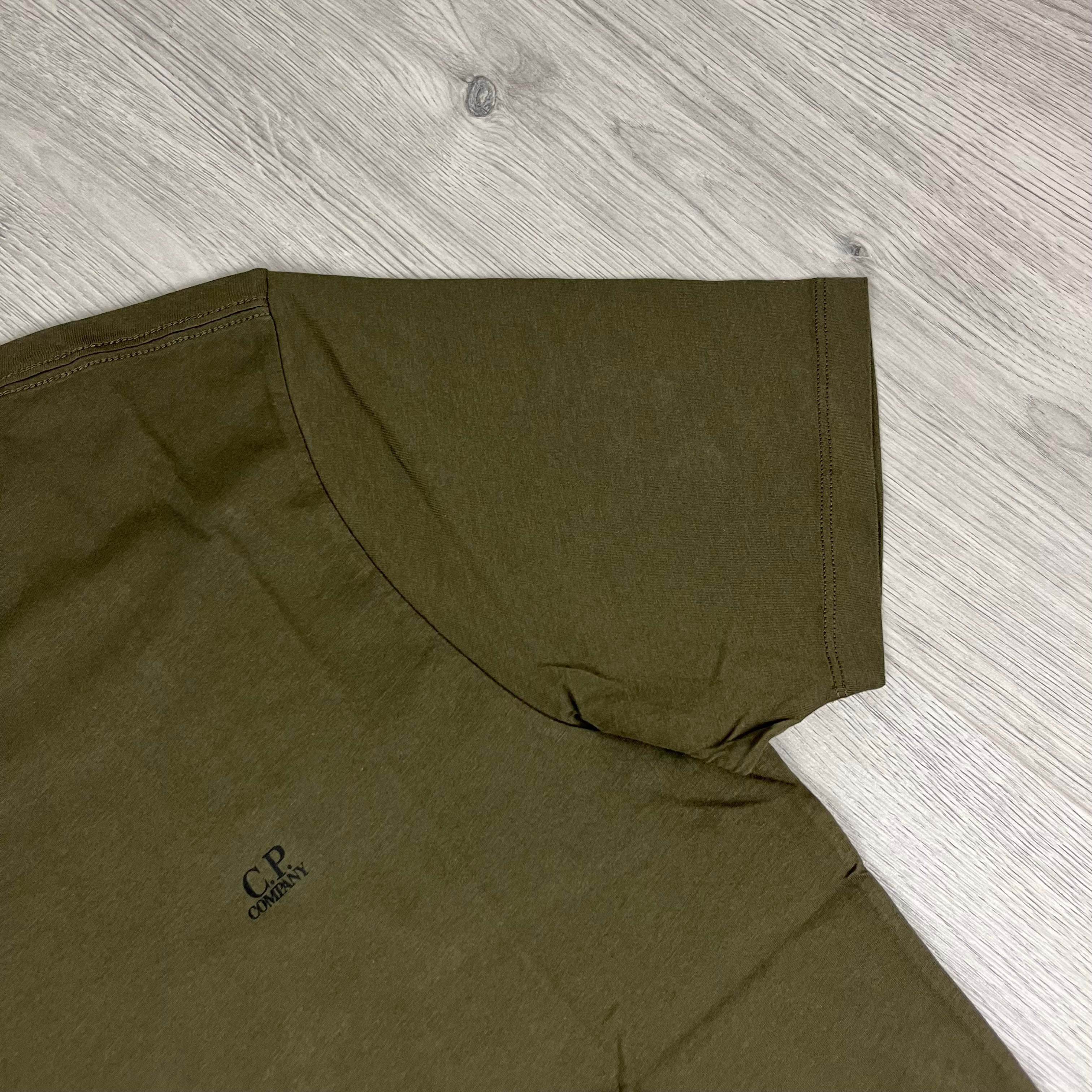 Men's CP Company Goggle T-Shirt in Ivy Green. On sale now!