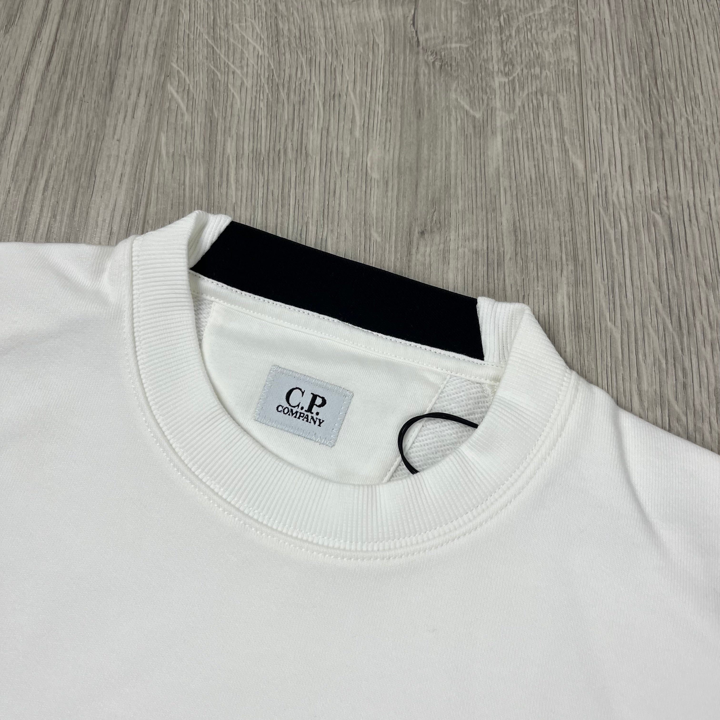 CP Company Raised Fleece Sweatshirt in Gauze White. On sale at Open Attire.