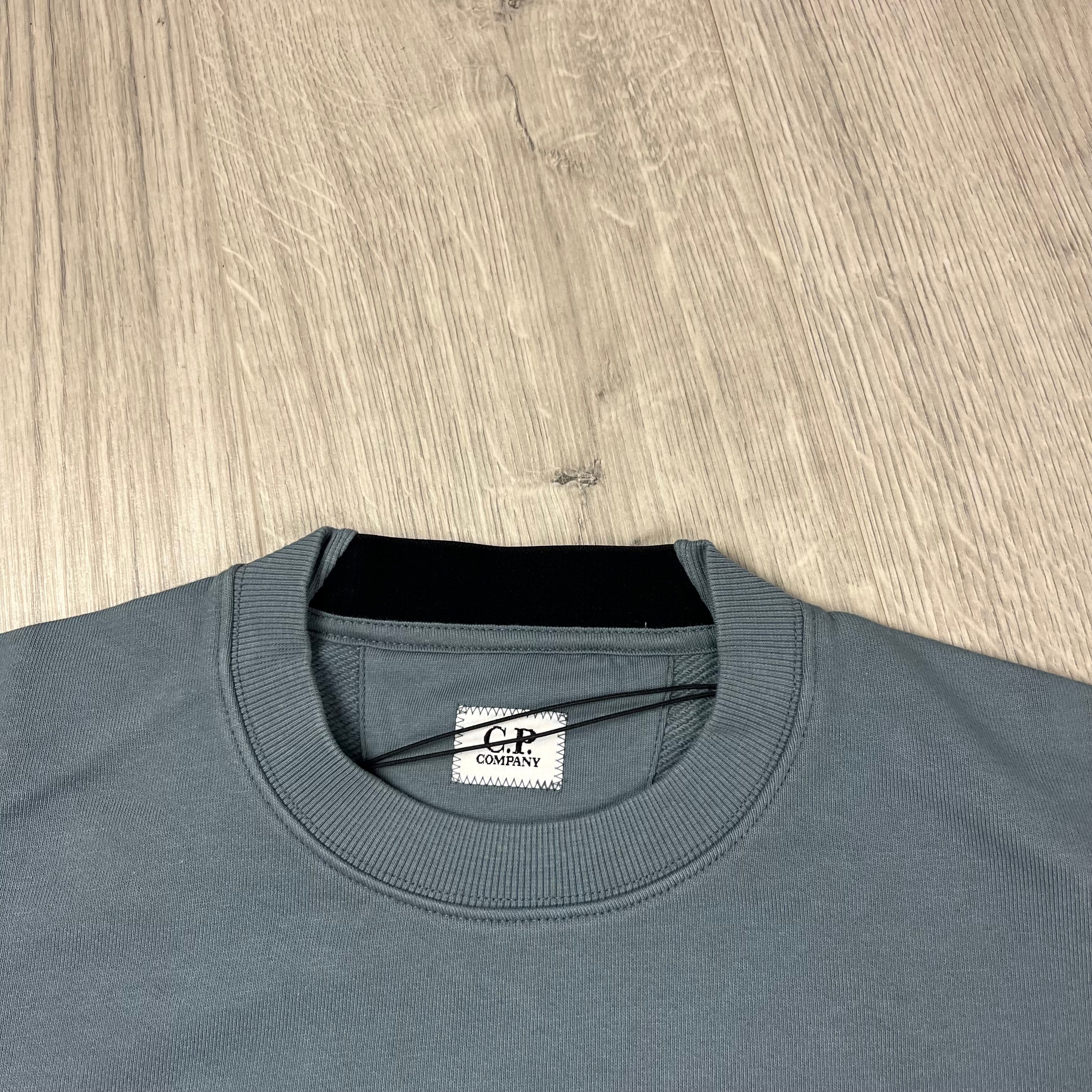 CP Company Raised Fleece Sweatshirt in Stormy Weather. On sale at Open Attire.