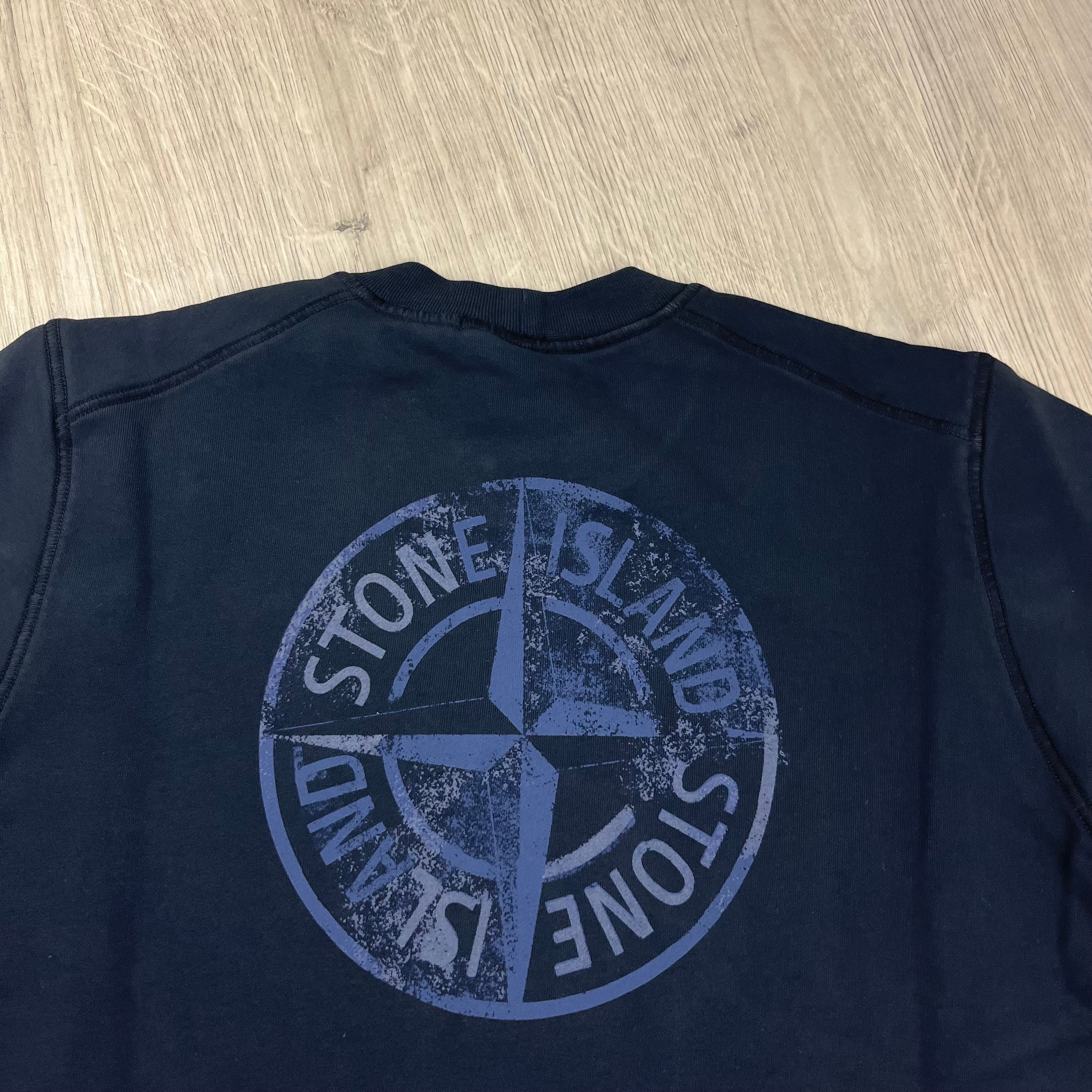 Stone Island 'Institutional Five' Sweatshirt in Navy Blue. On sale at Open Attire.