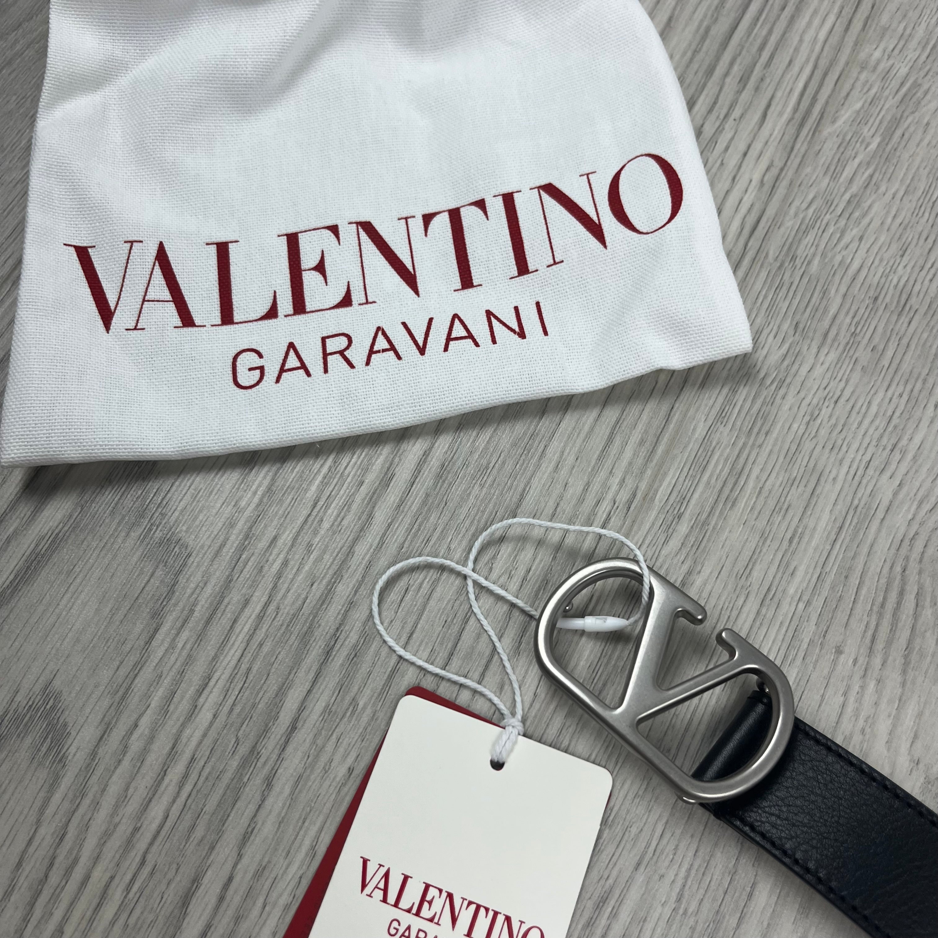 Valentino Leather Belt in Black. On sale at Open Attire.
