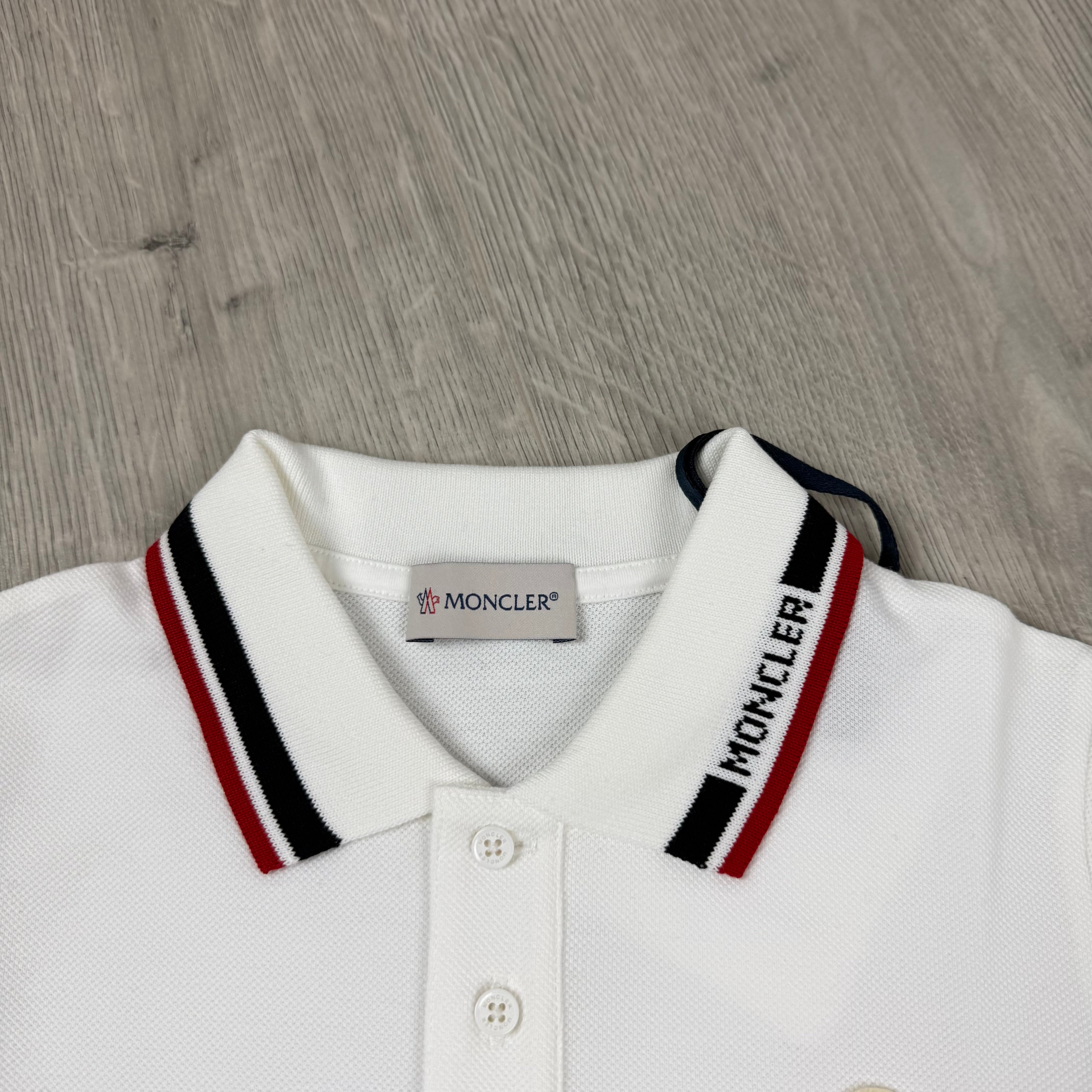 Moncler Junior Piqué Polo Shirt - White