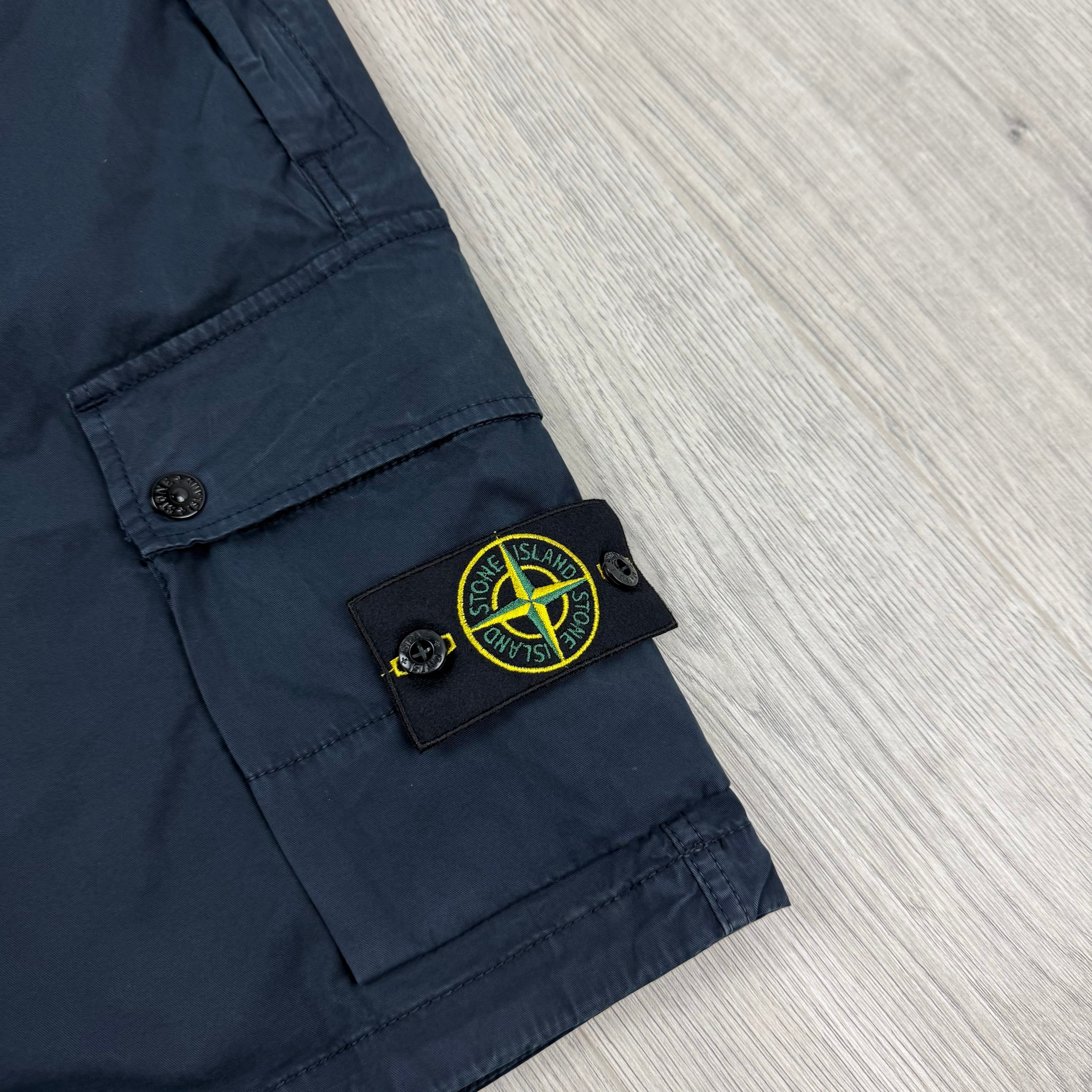 Stone Island Supima Cargo Shorts - Navy