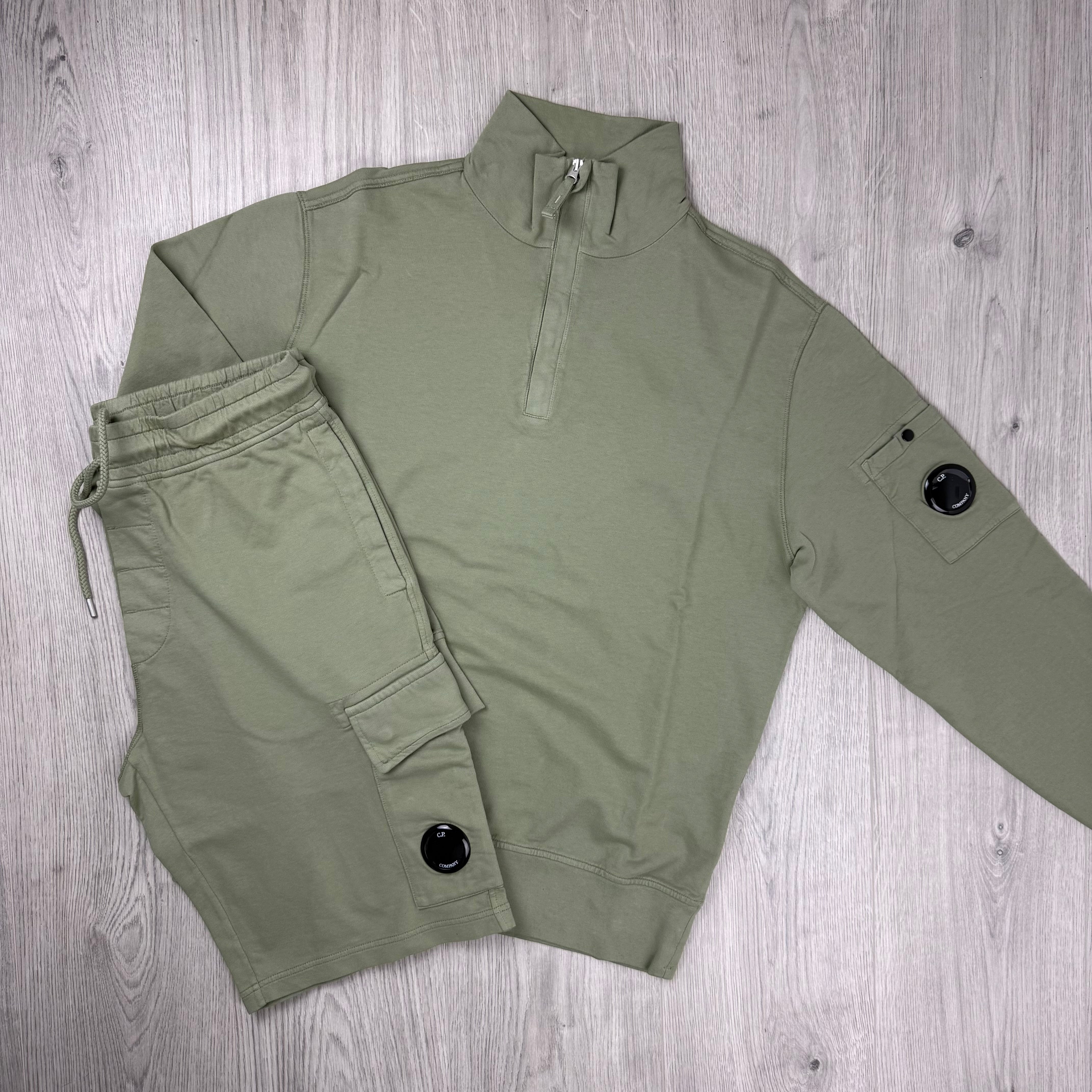 CP Company Light Fleece Tracksuit - Moss Gray