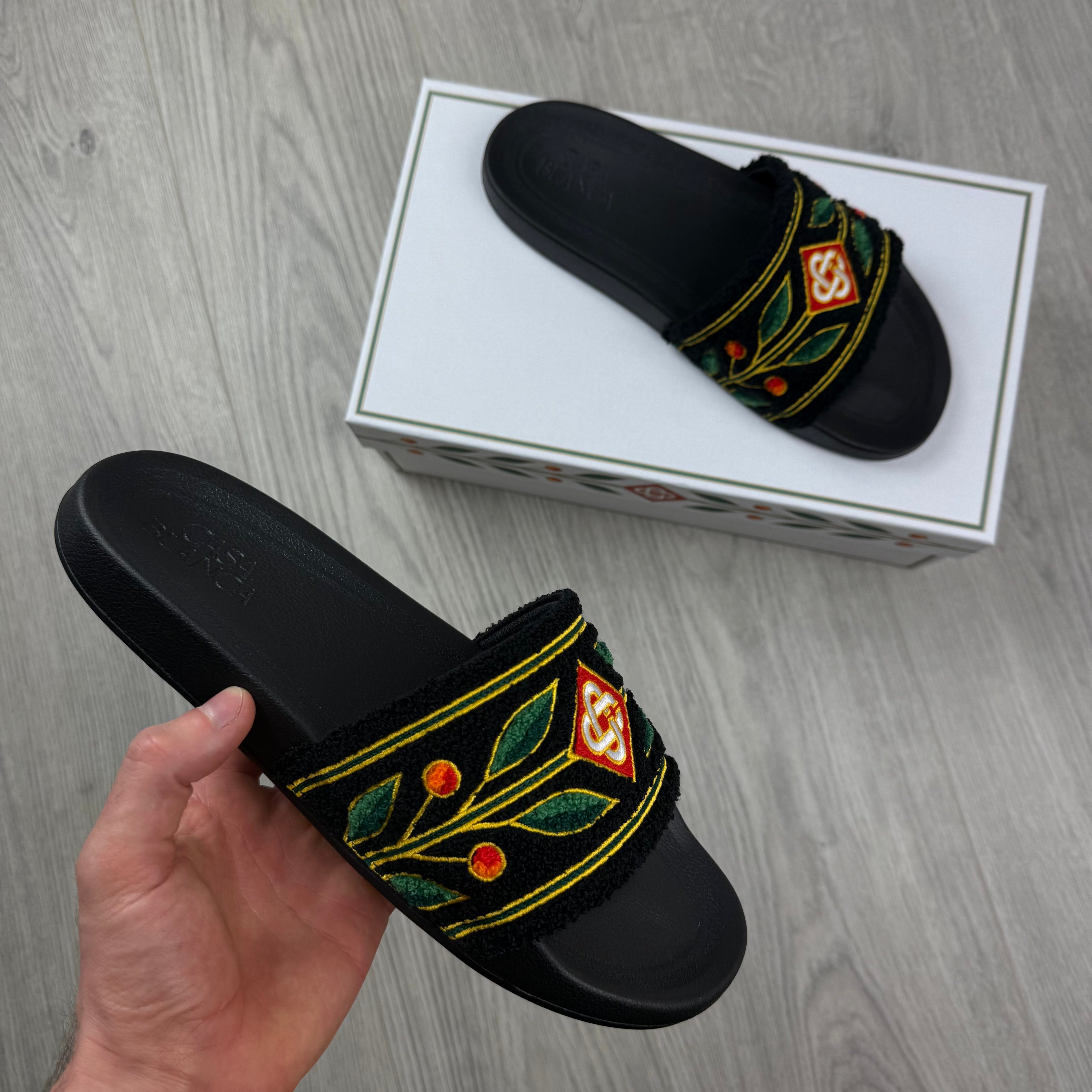 Casablanca Laurel Terry Slides - Black