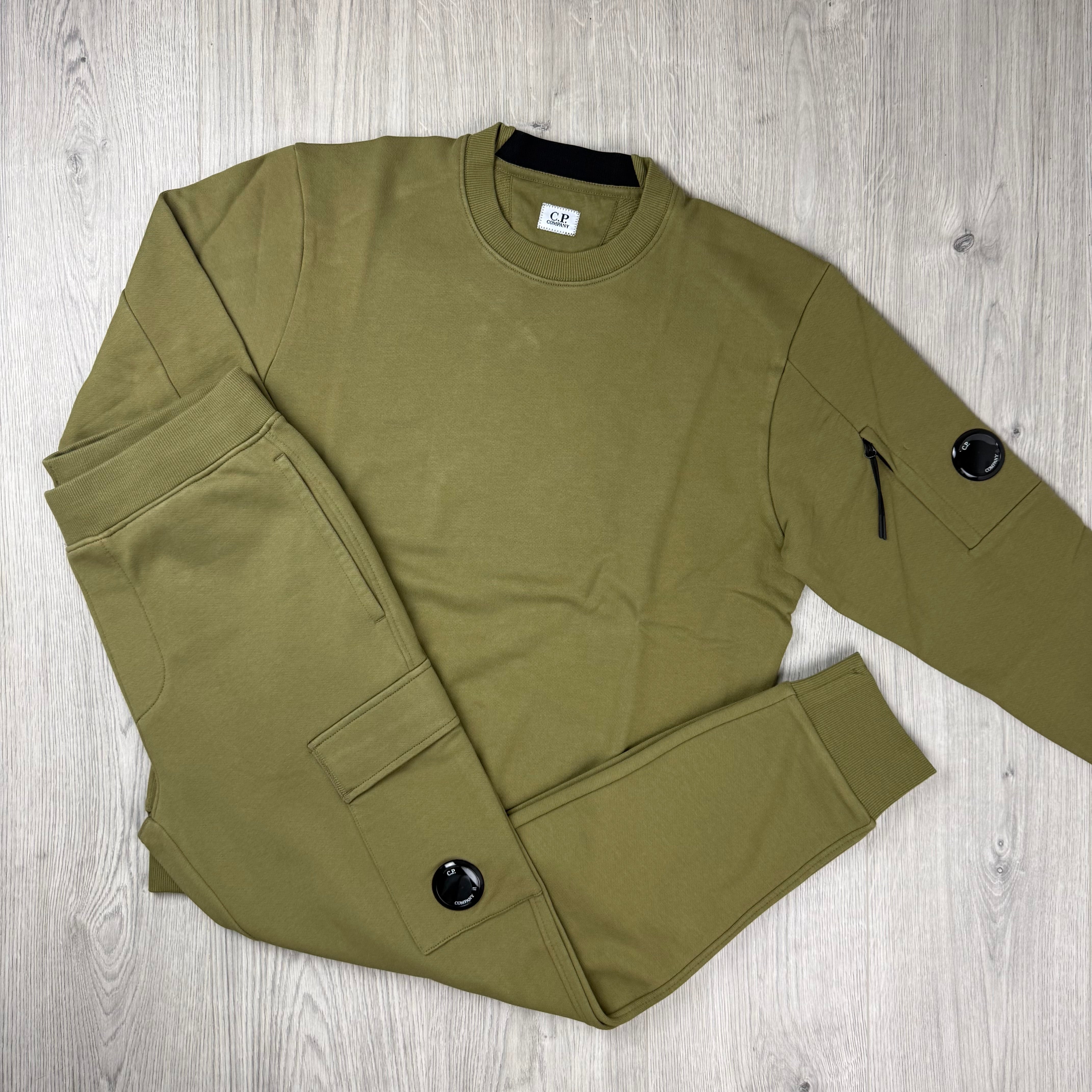 CP Company Raised Fleece Tracksuit - Dried Herb