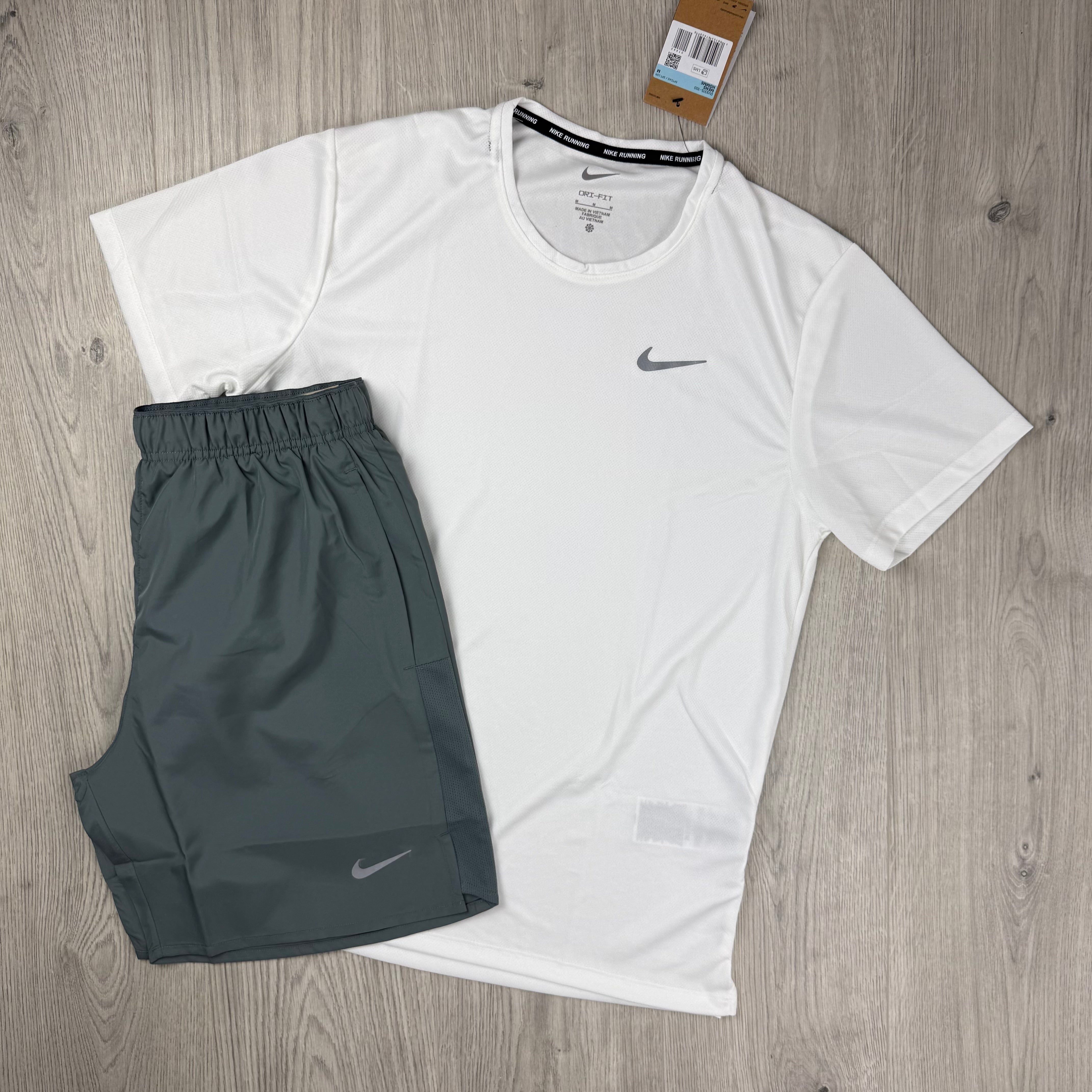 Nike 'Miler' Set - White/Smoke Grey