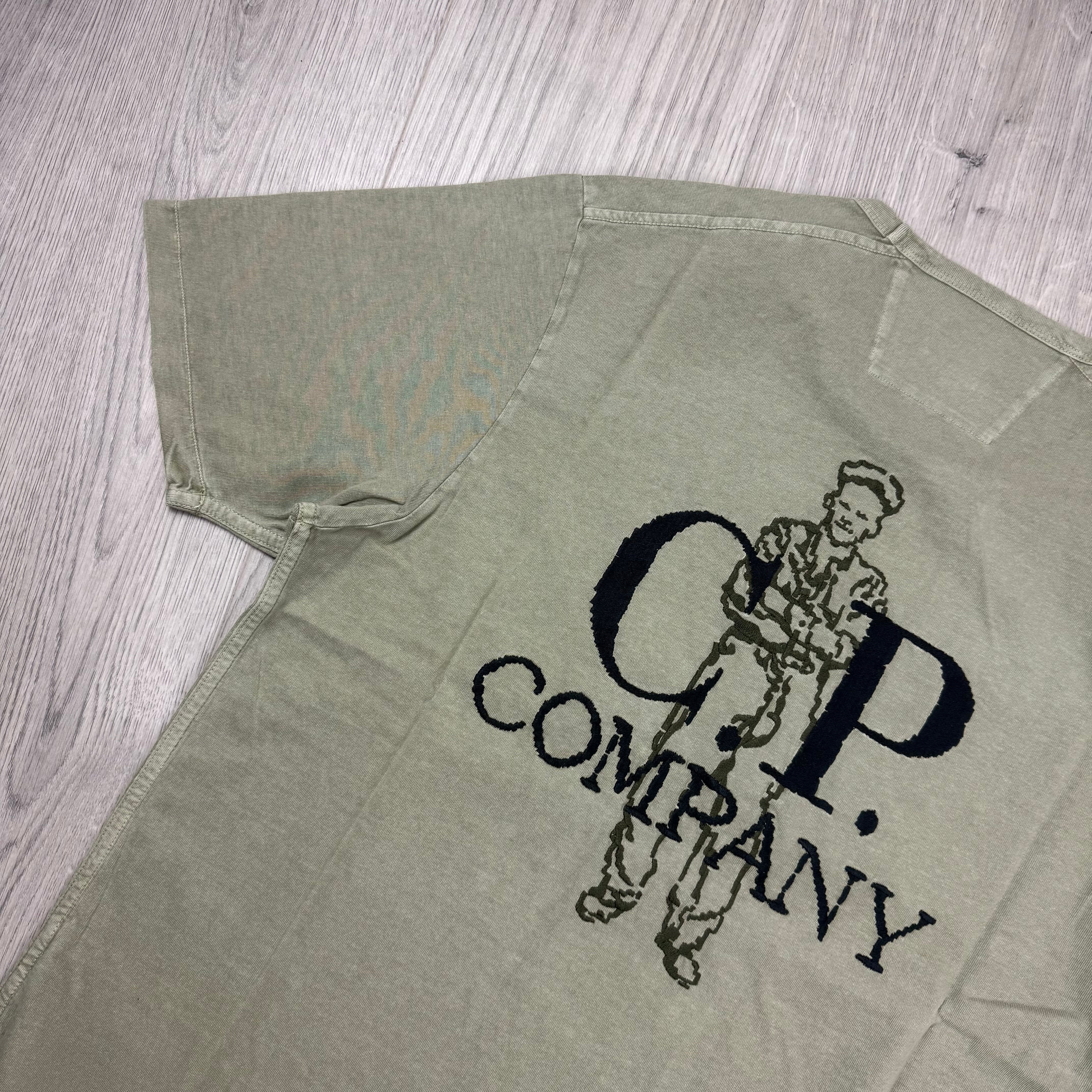 CP Company Embroidered Sailor T-Shirt - Moss Gray