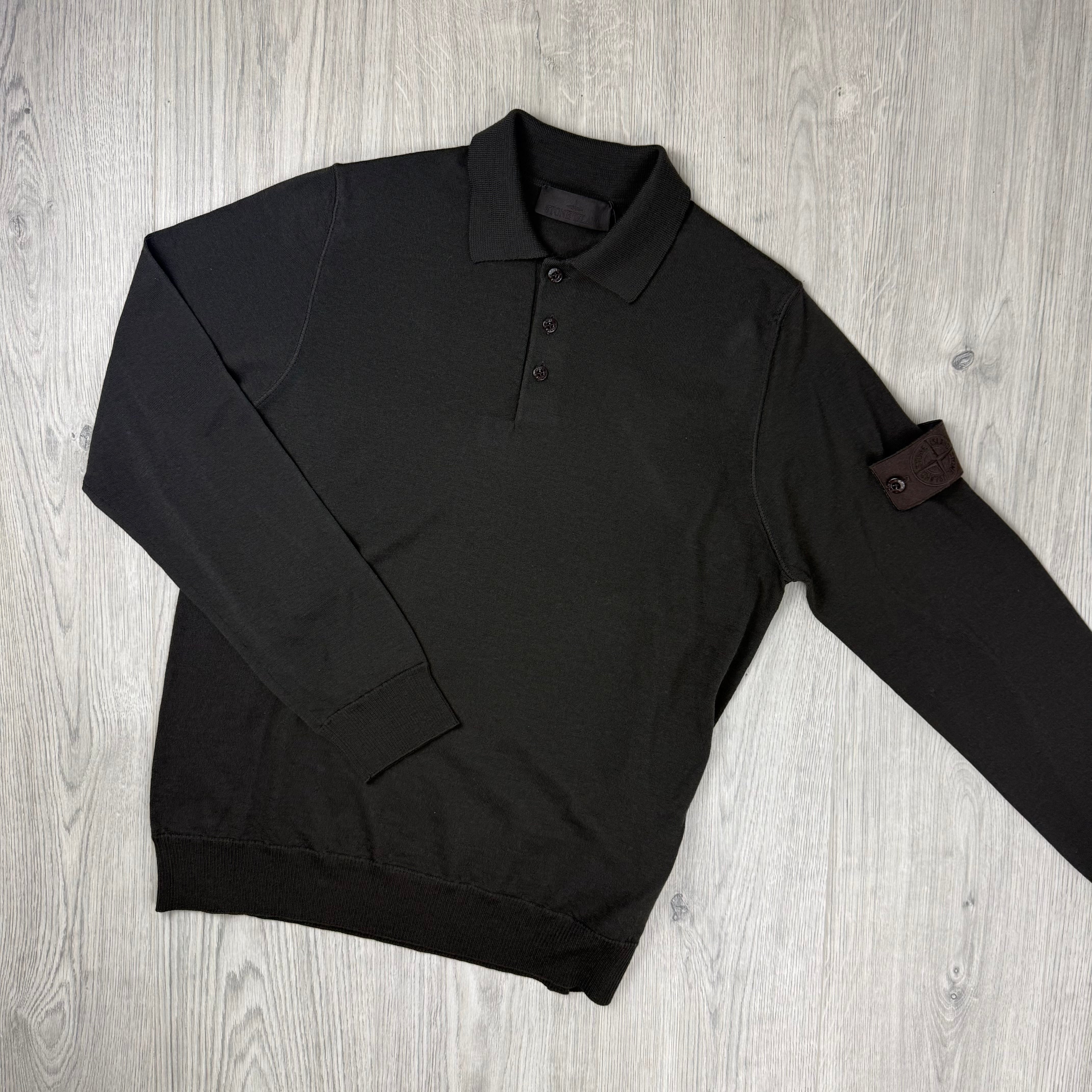 Stone Island Ghost Knit Polo Shirt - Dark Brown