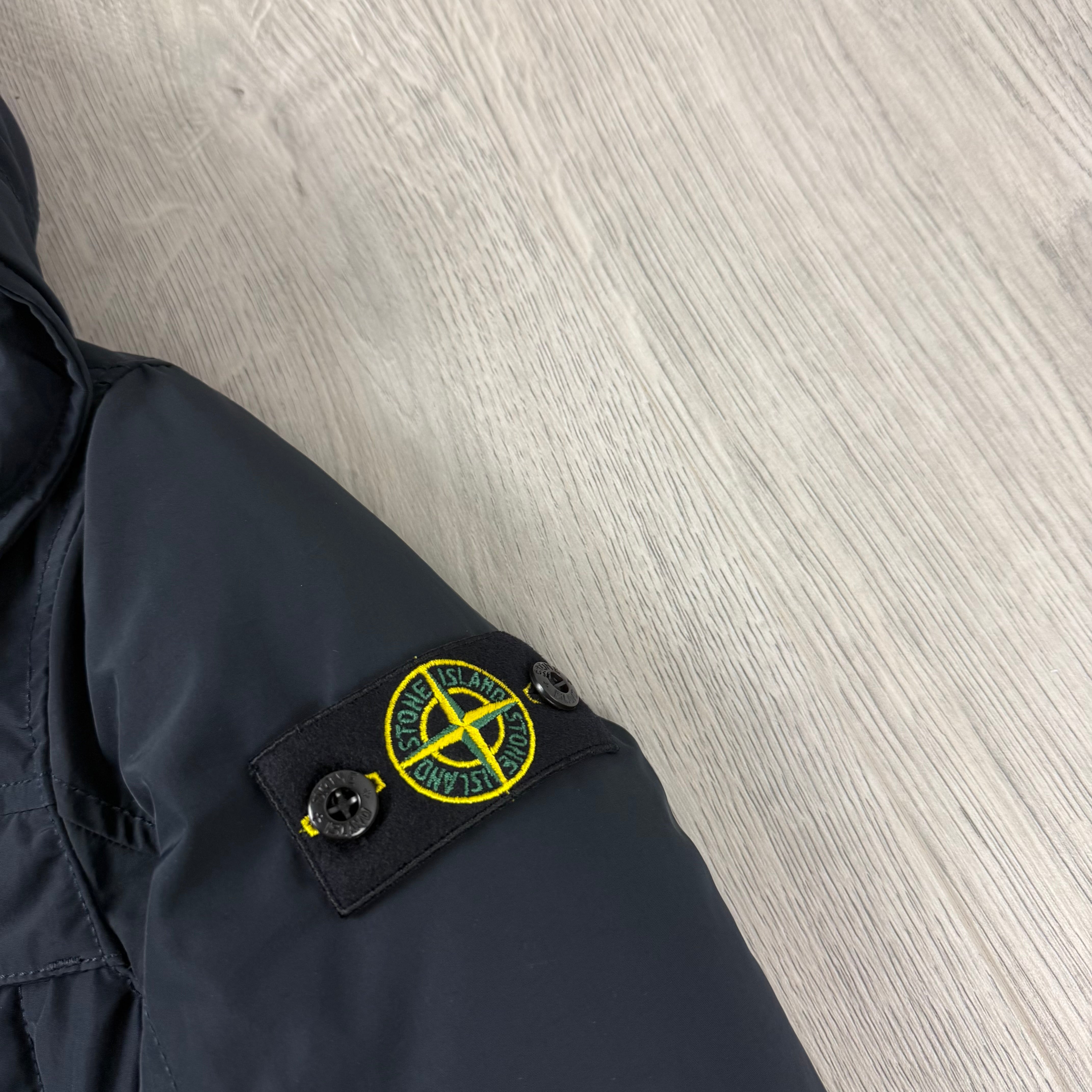 Stone Island Junior Crinkle Reps Down Jacket - Navy