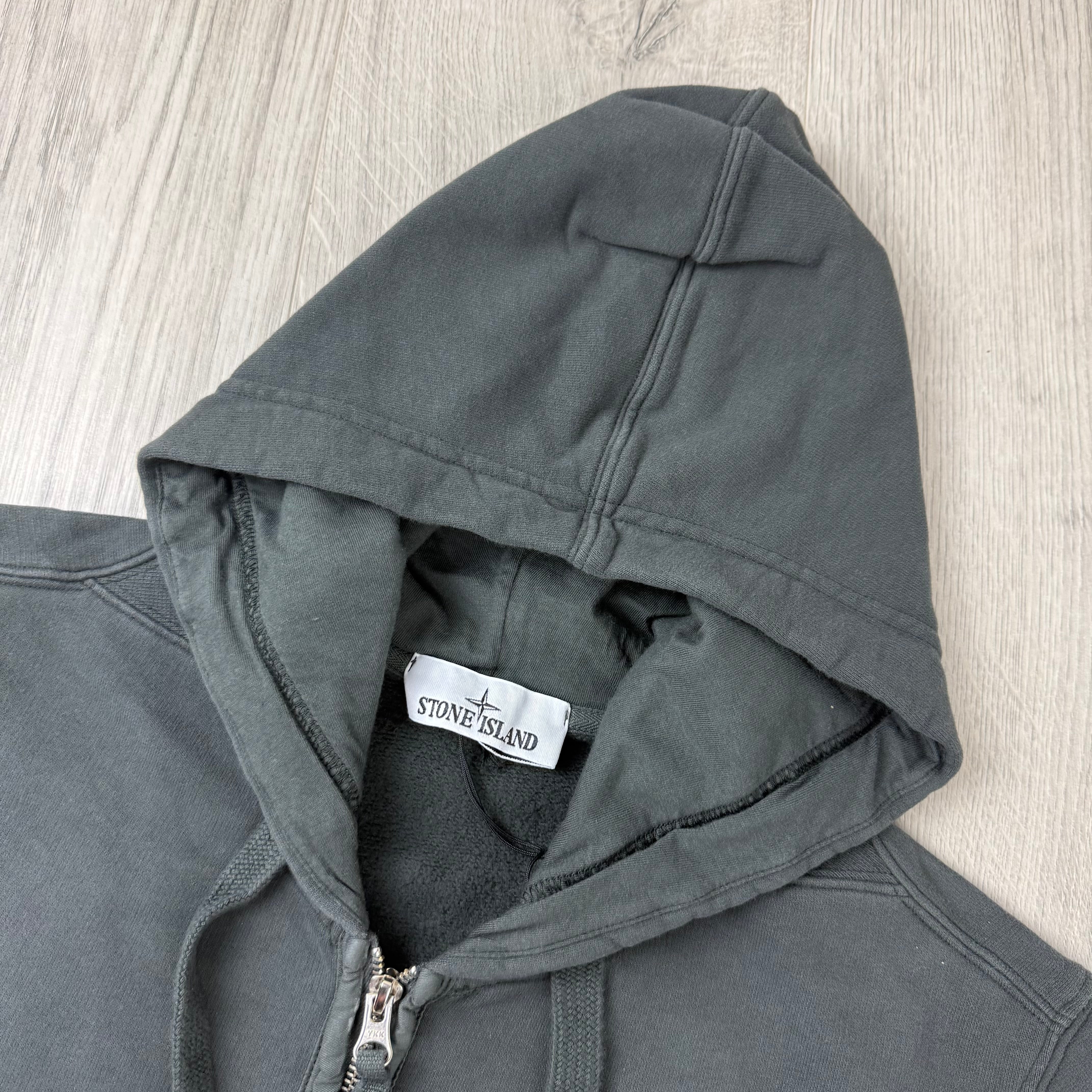 Stone Island Zip Hoodie - Lead Grey