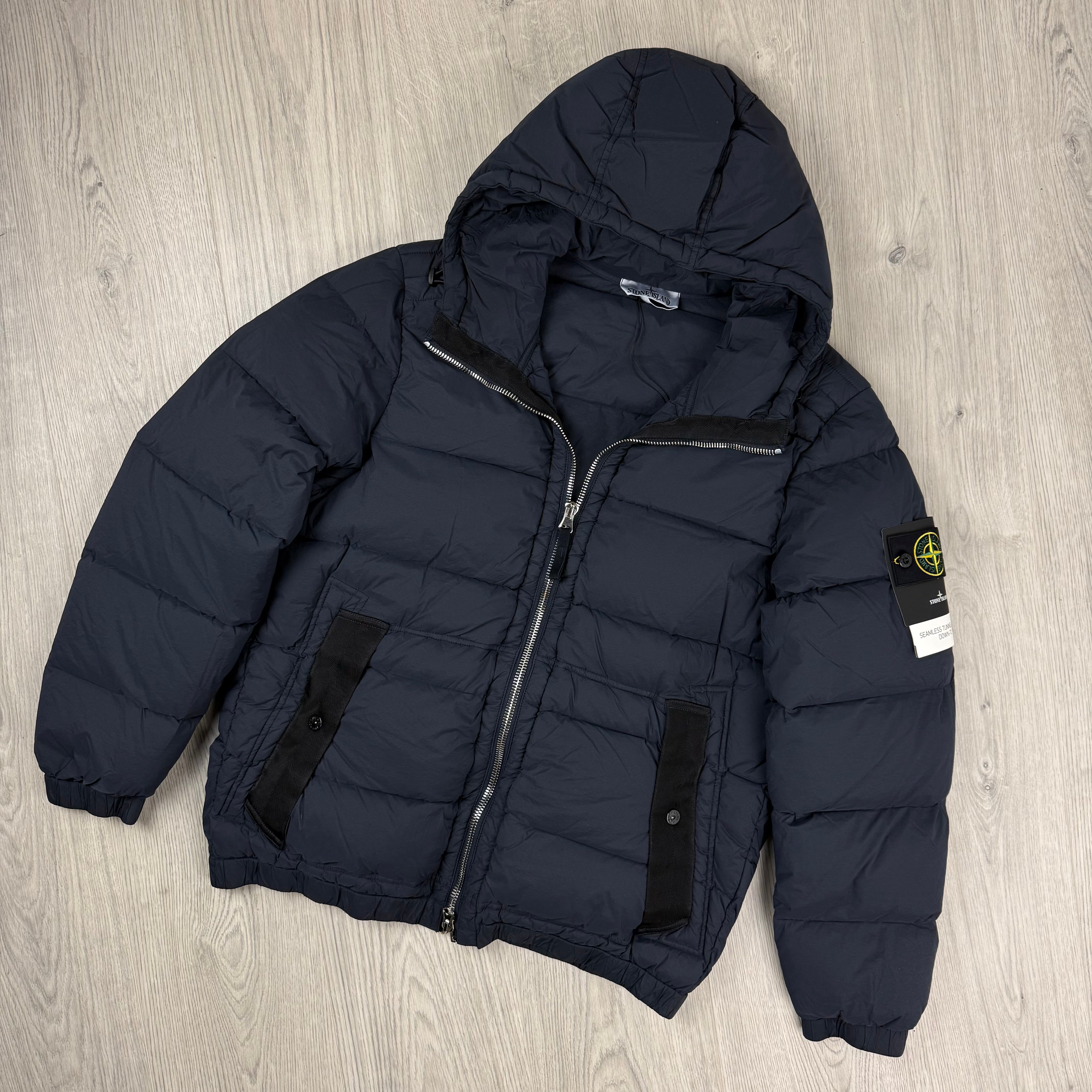 Stone Island Nylon Down Jacket - Navy