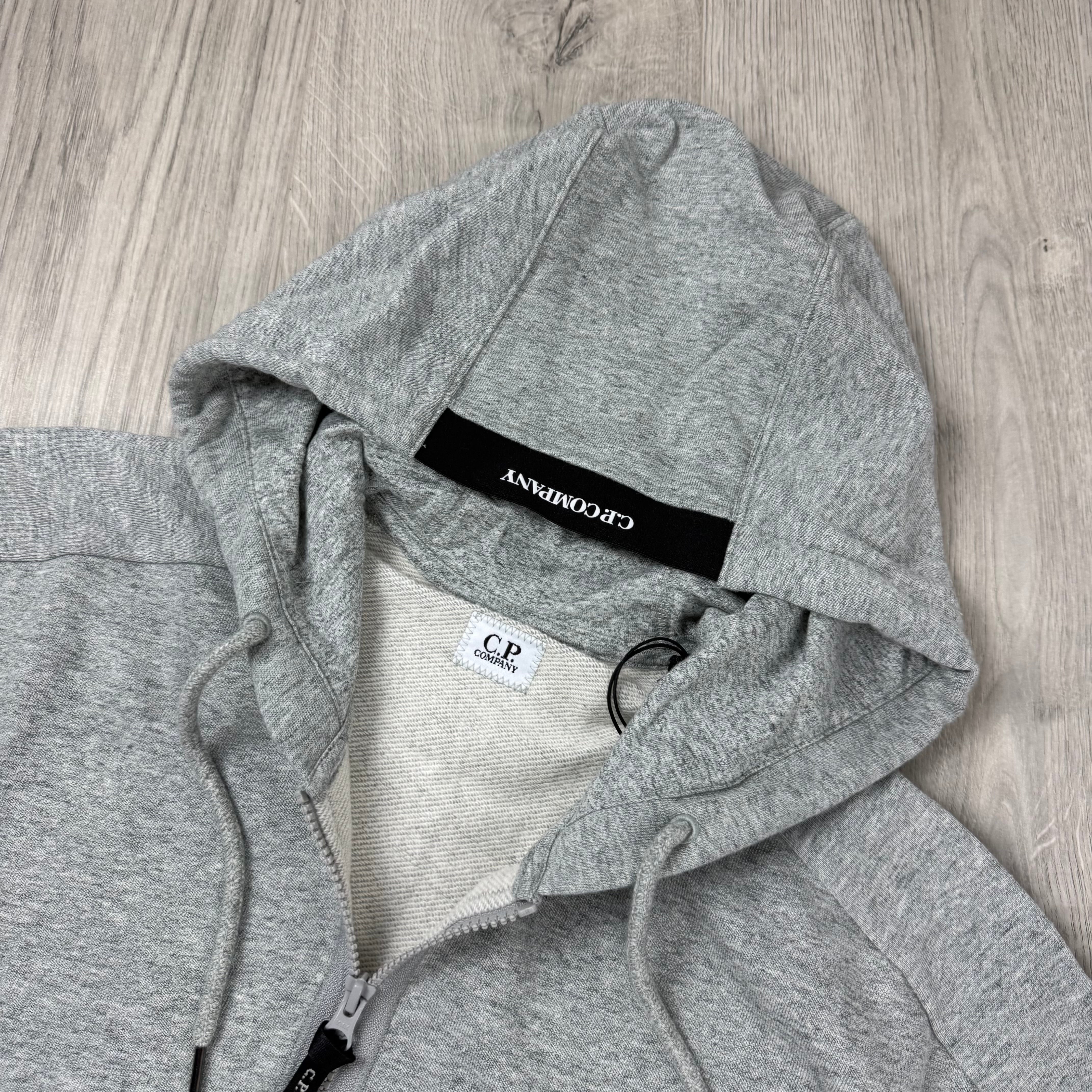 CP Company Raised Fleece Zip Hoodie - Grey