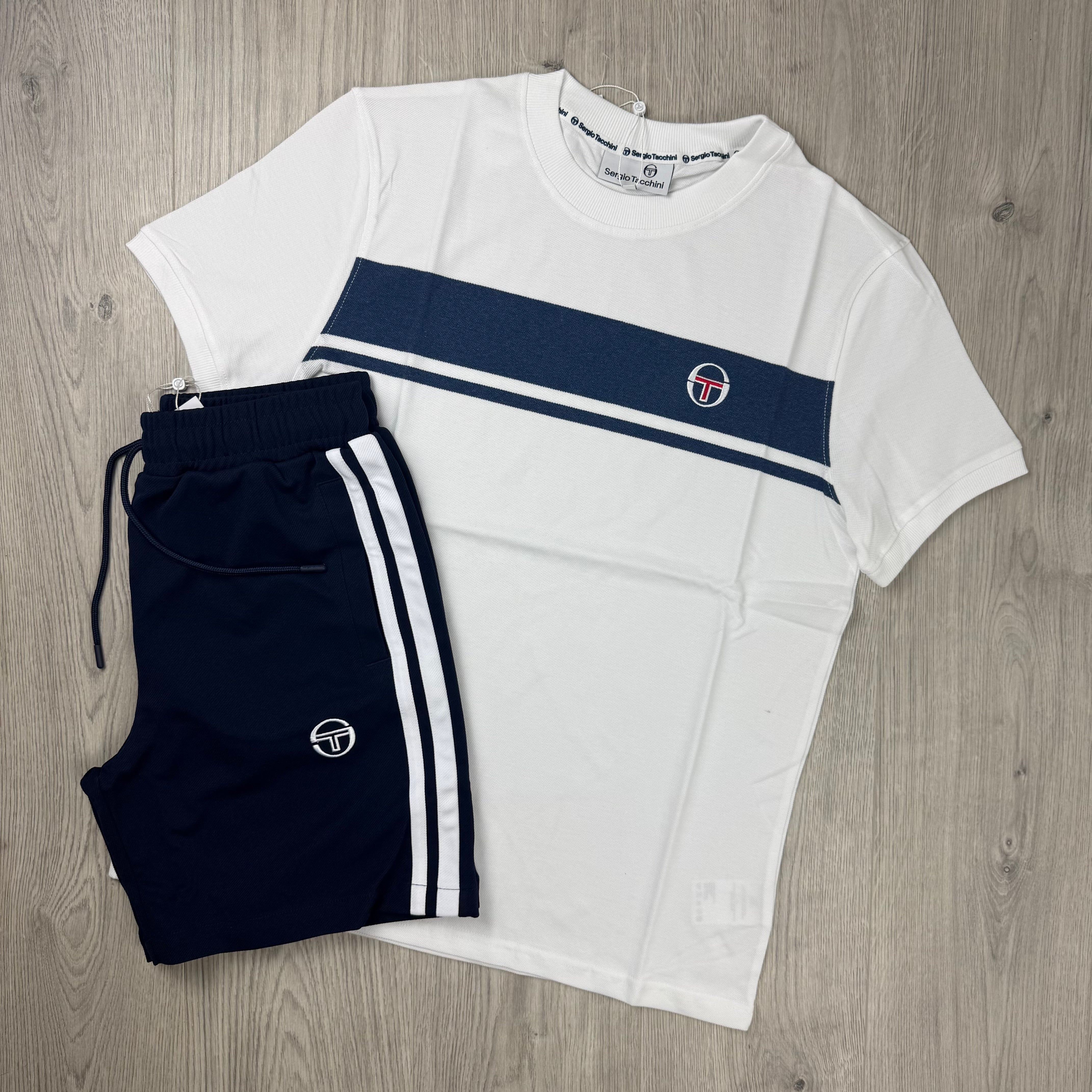 Sergio Tacchini 'Denim Masters' Set - White/Maritime Blue