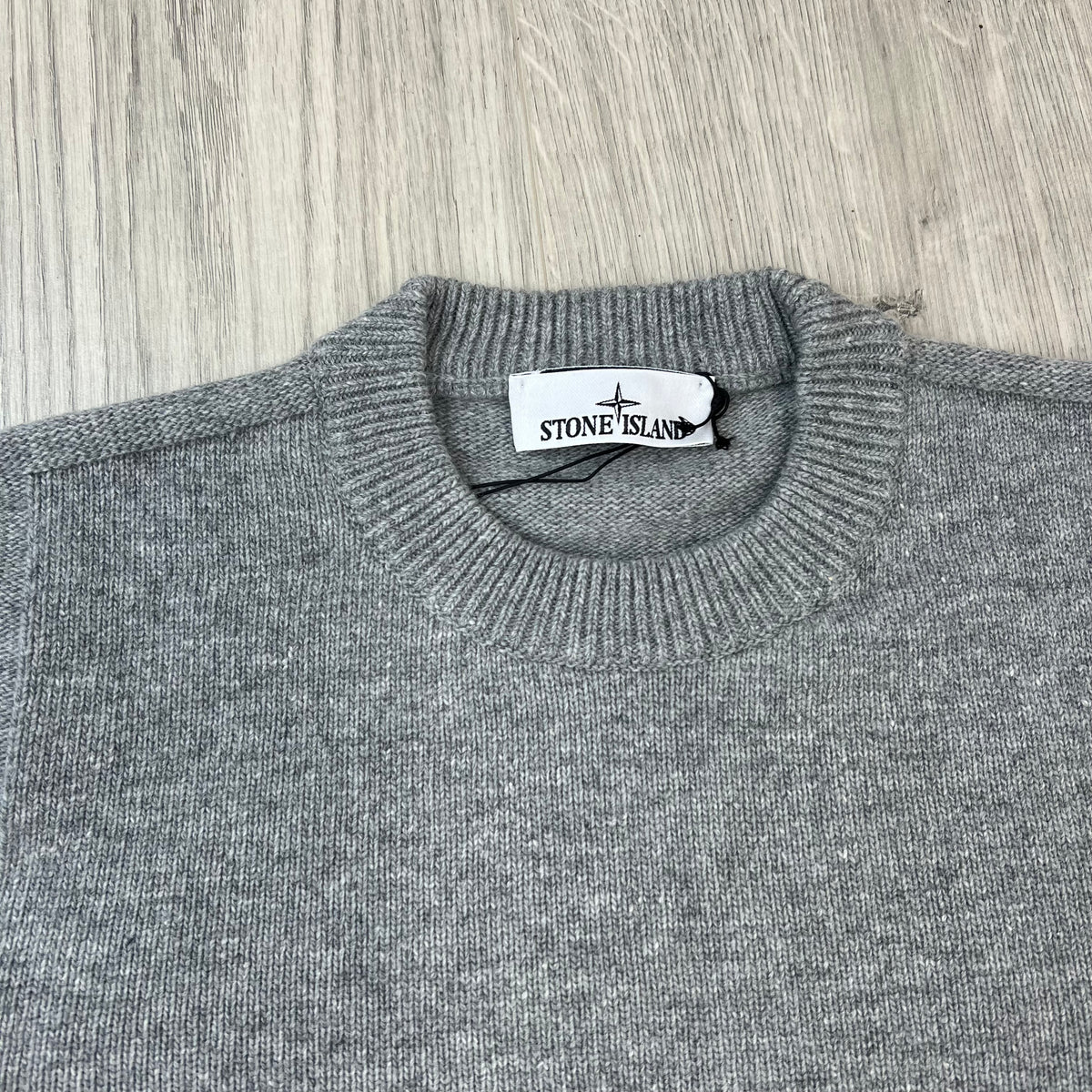 Stone Island Lambswool Knit Sweatshirt - Grey Melange