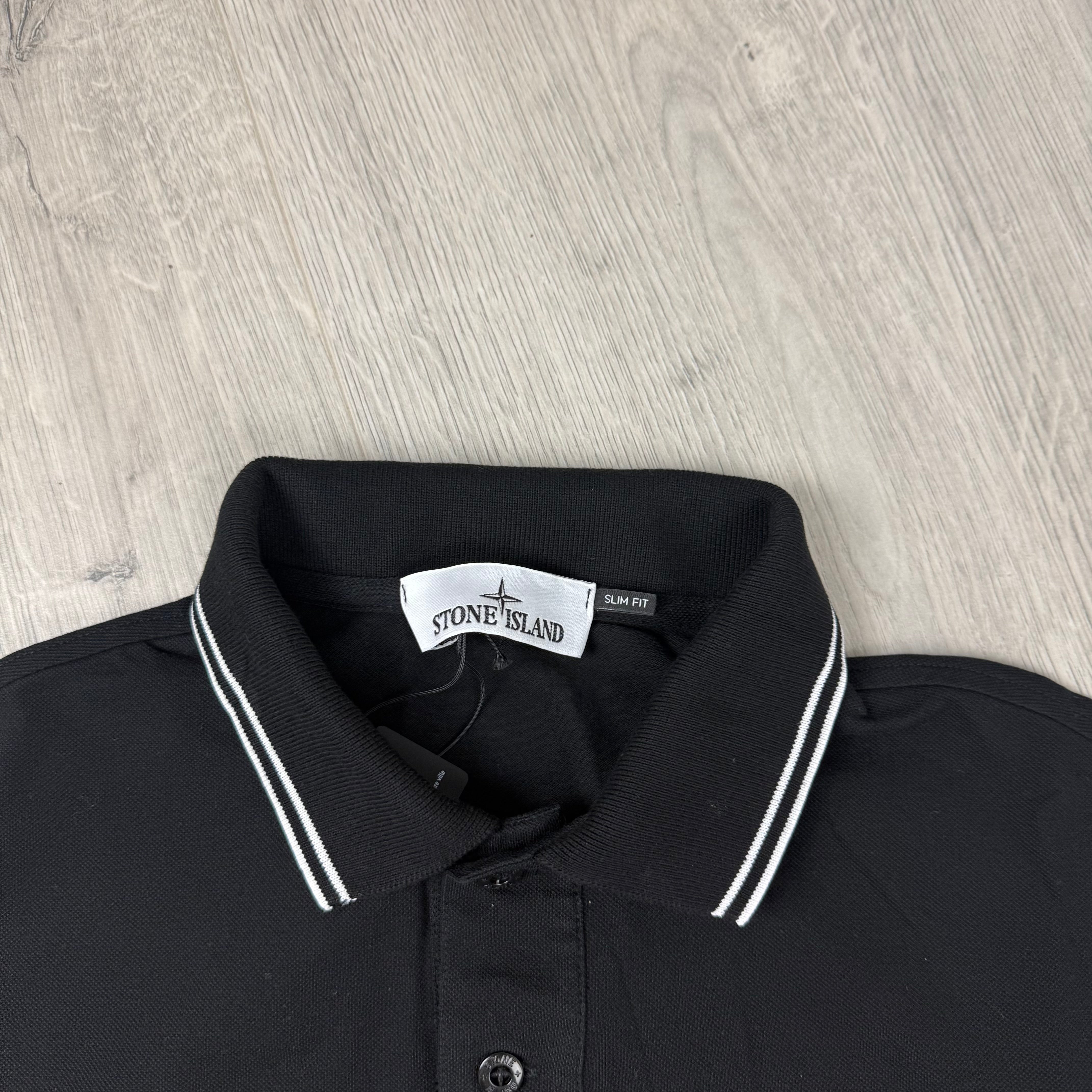 Stone Island Patch Polo Shirt - Black