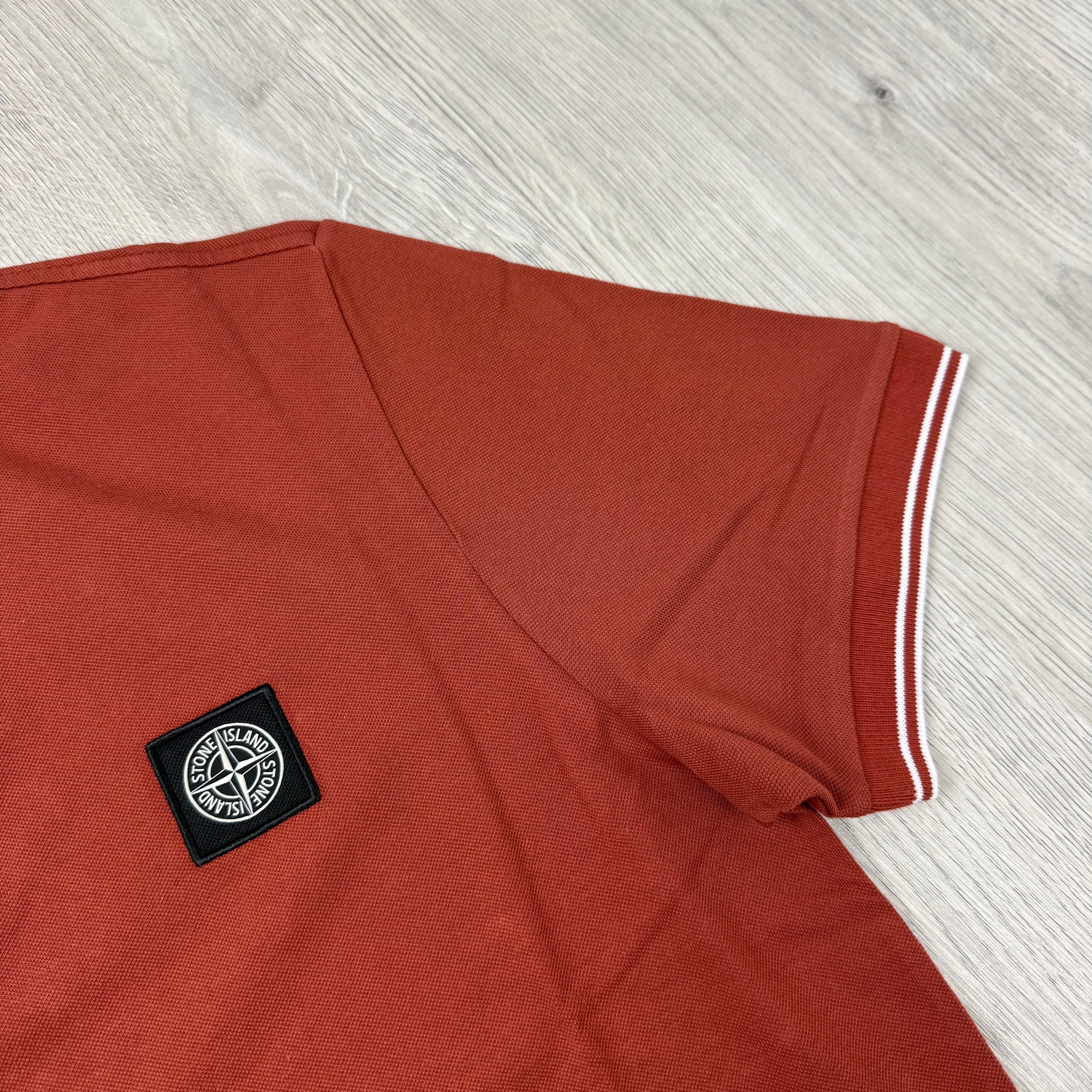 Stone Island Patch Polo Shirt - Brick Red