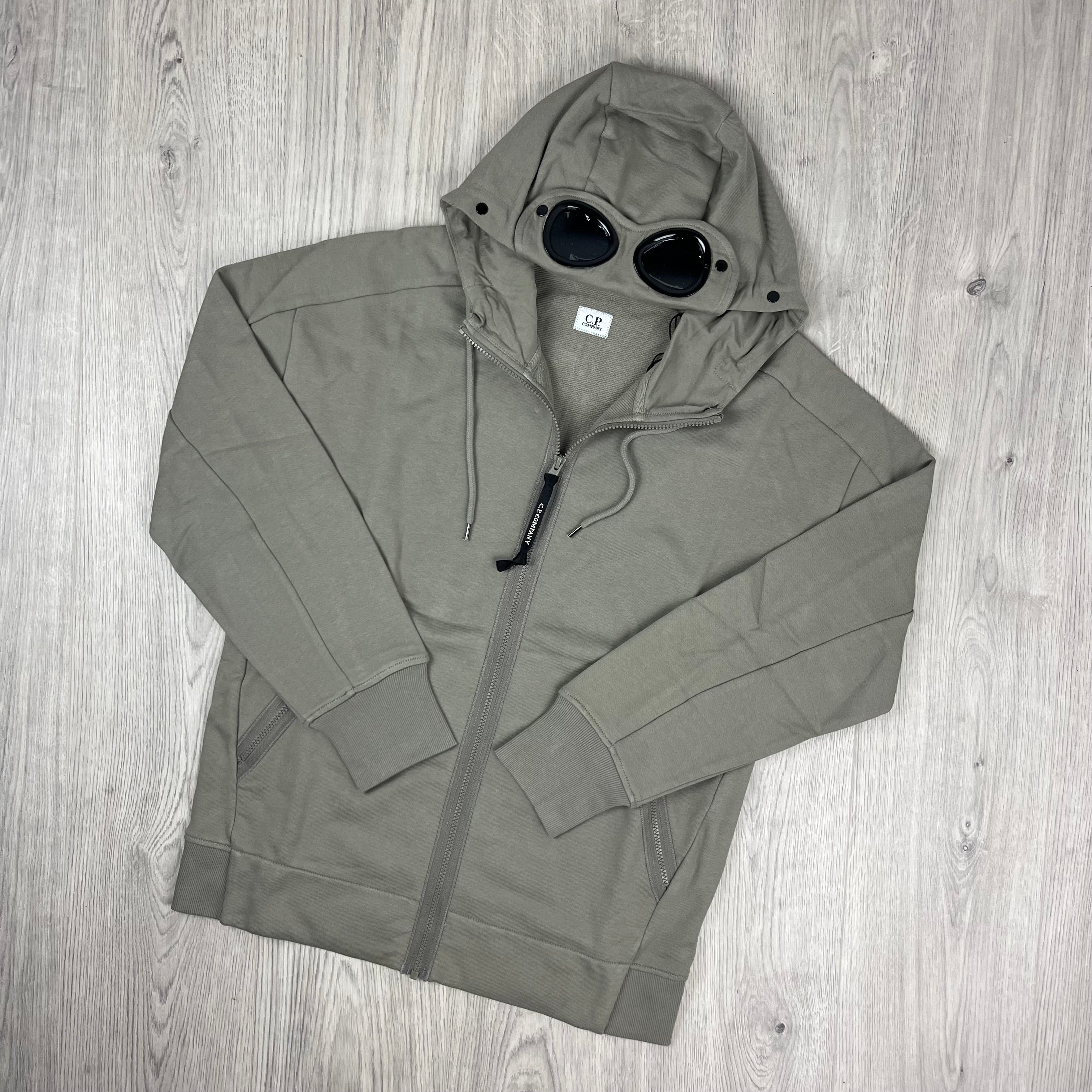 CP Company Raised Fleece Goggle Hoodie - Fallen Rock