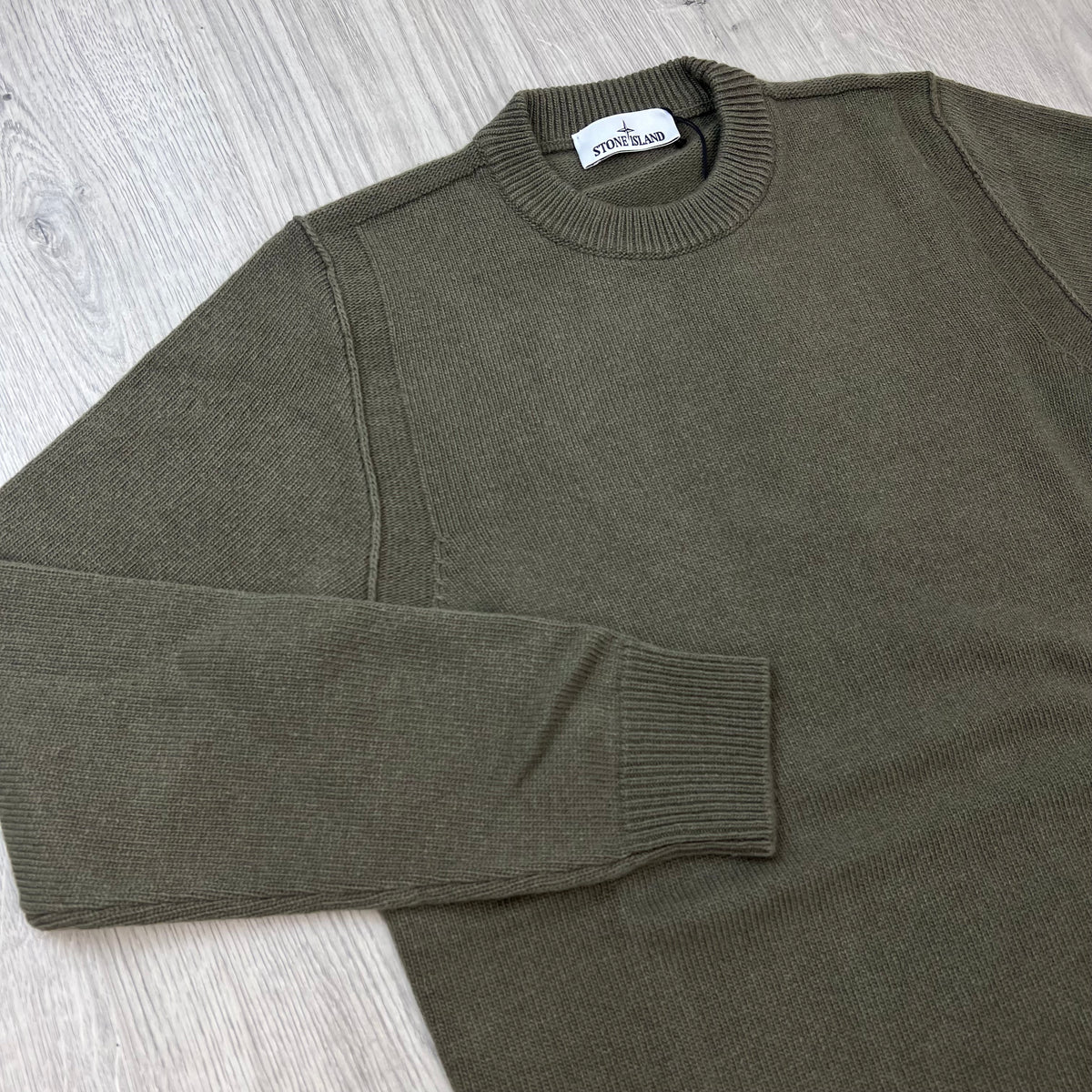 Stone Island Lambswool Knit Sweatshirt - Military Green