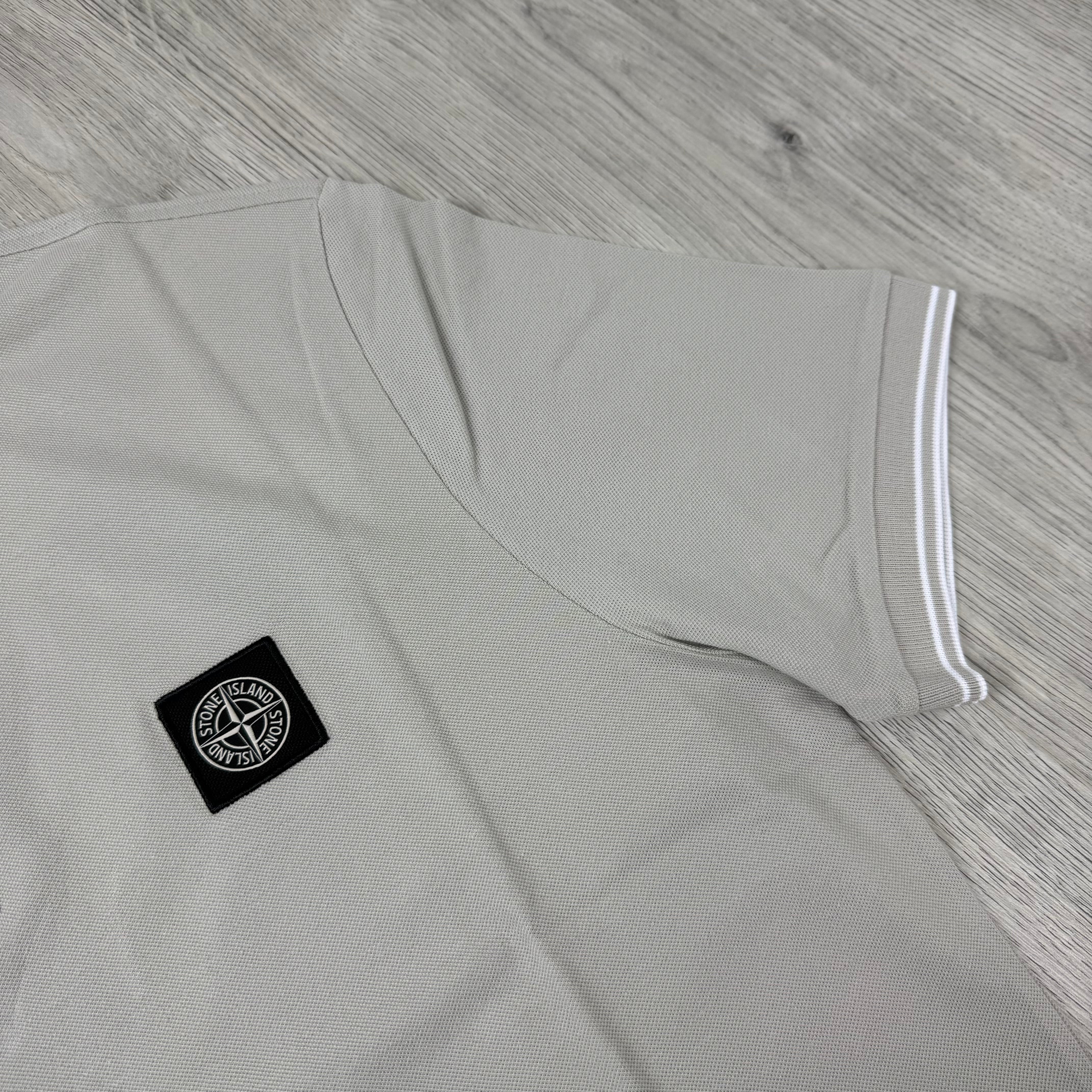 Stone Island Patch Polo Shirt - Pearl Grey