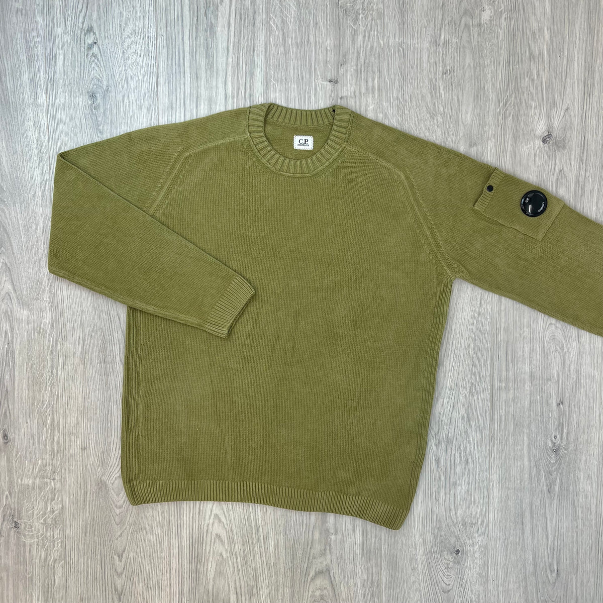CP Company Chenille Knit Sweatshirt - Dried Herb