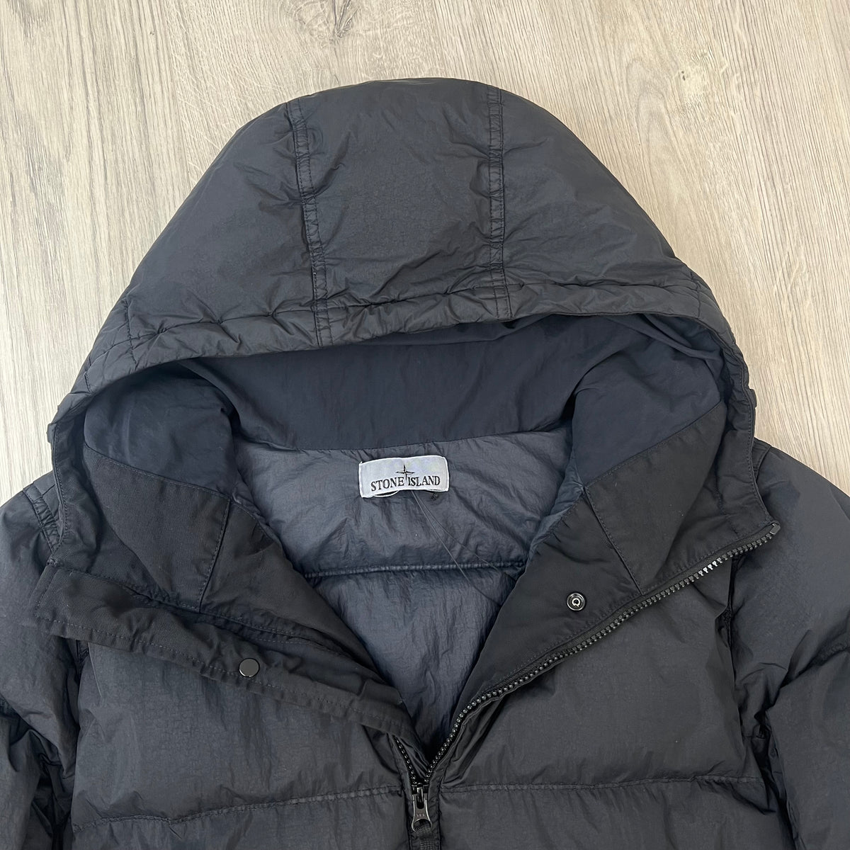 Stone Island Crinkle Reps Down Jacket - Black