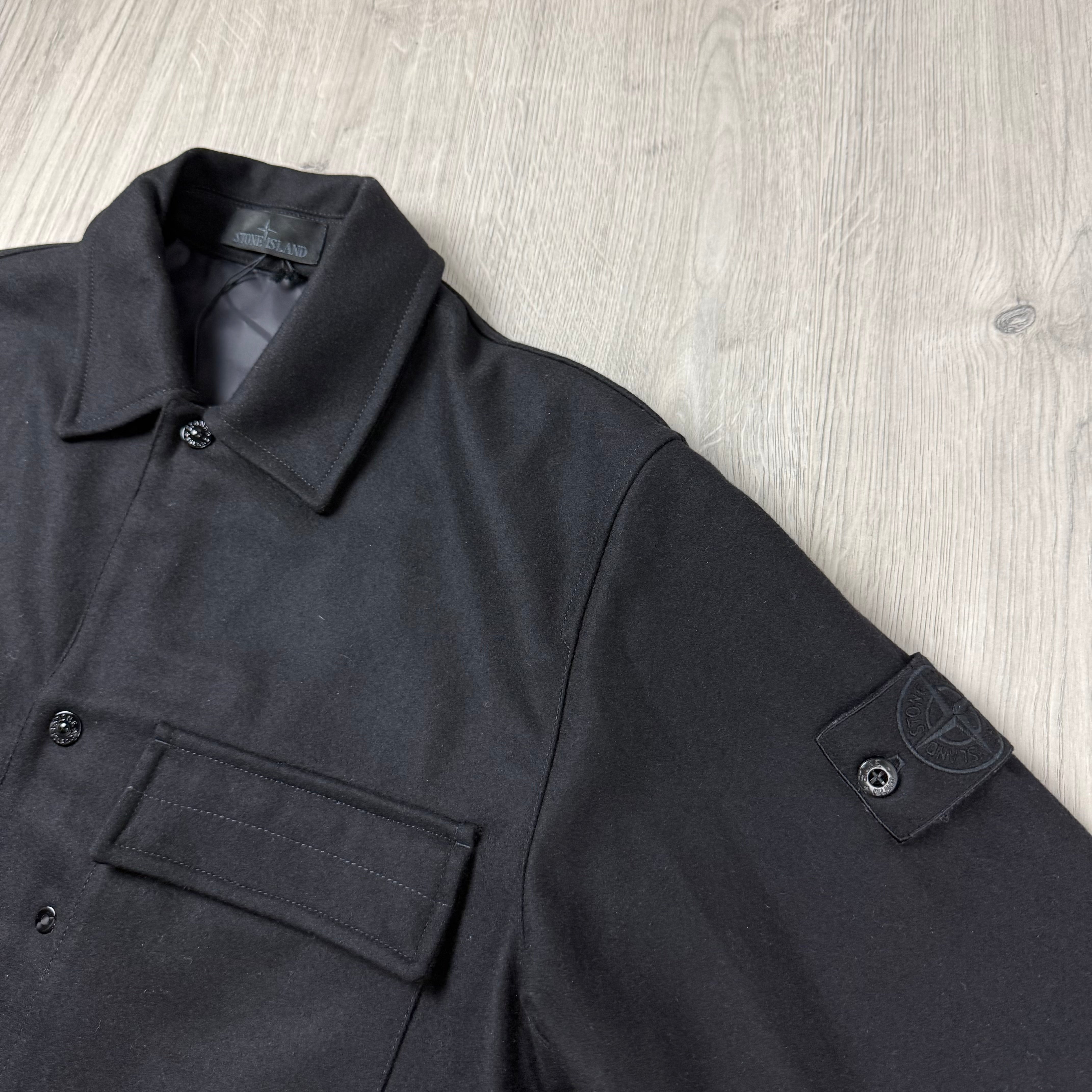 Stone Island Ghost Wool Overshirt - Black