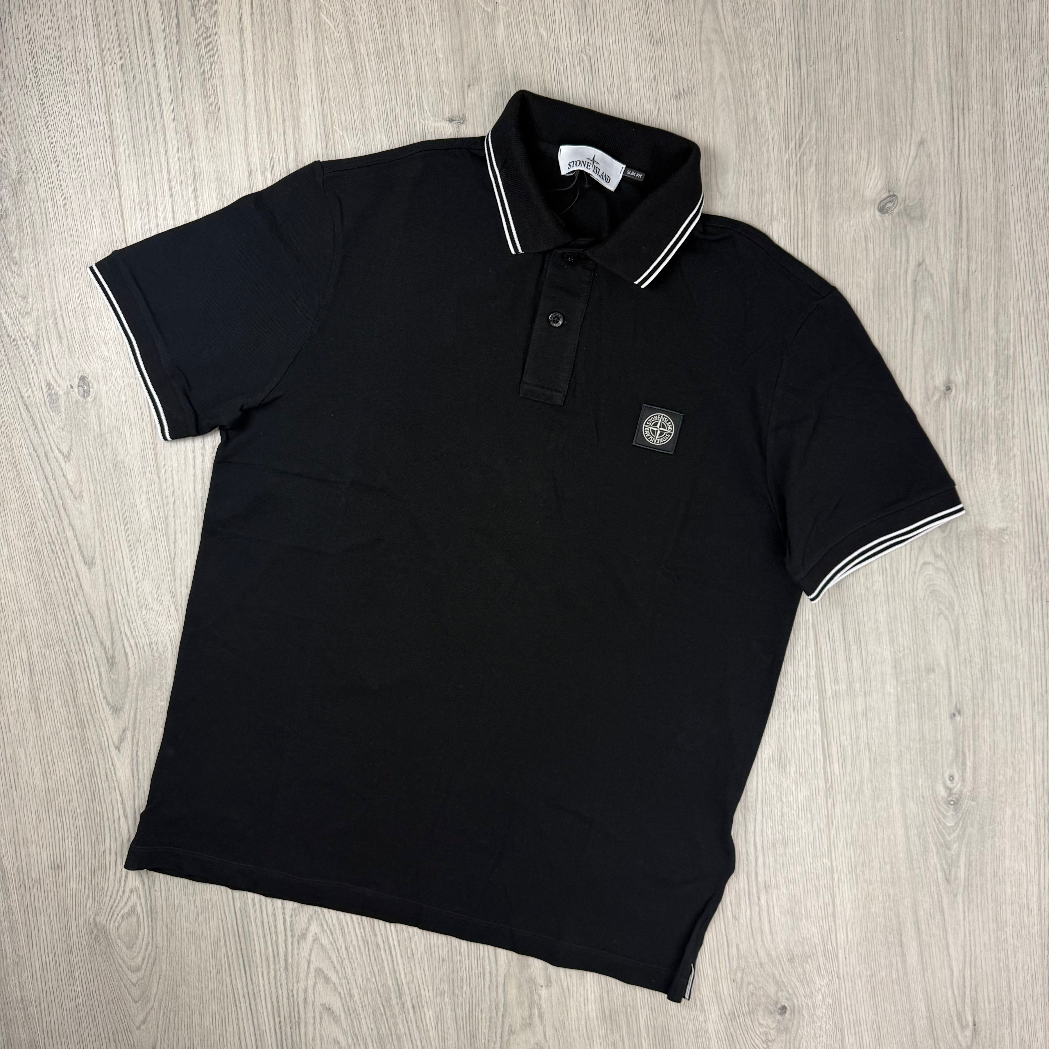 Stone Island Patch Polo Shirt - Black