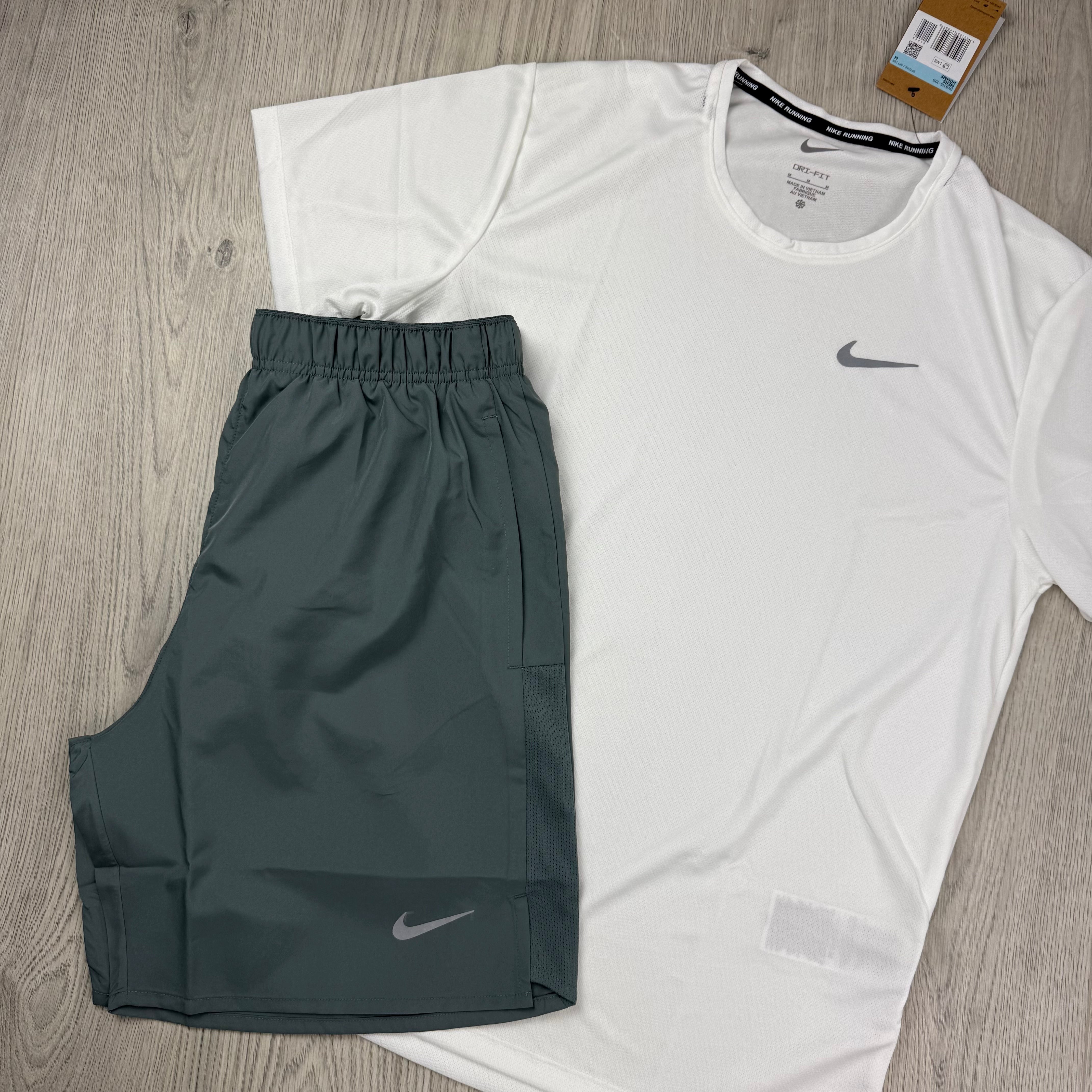 Nike 'Miler' Set - White/Smoke Grey