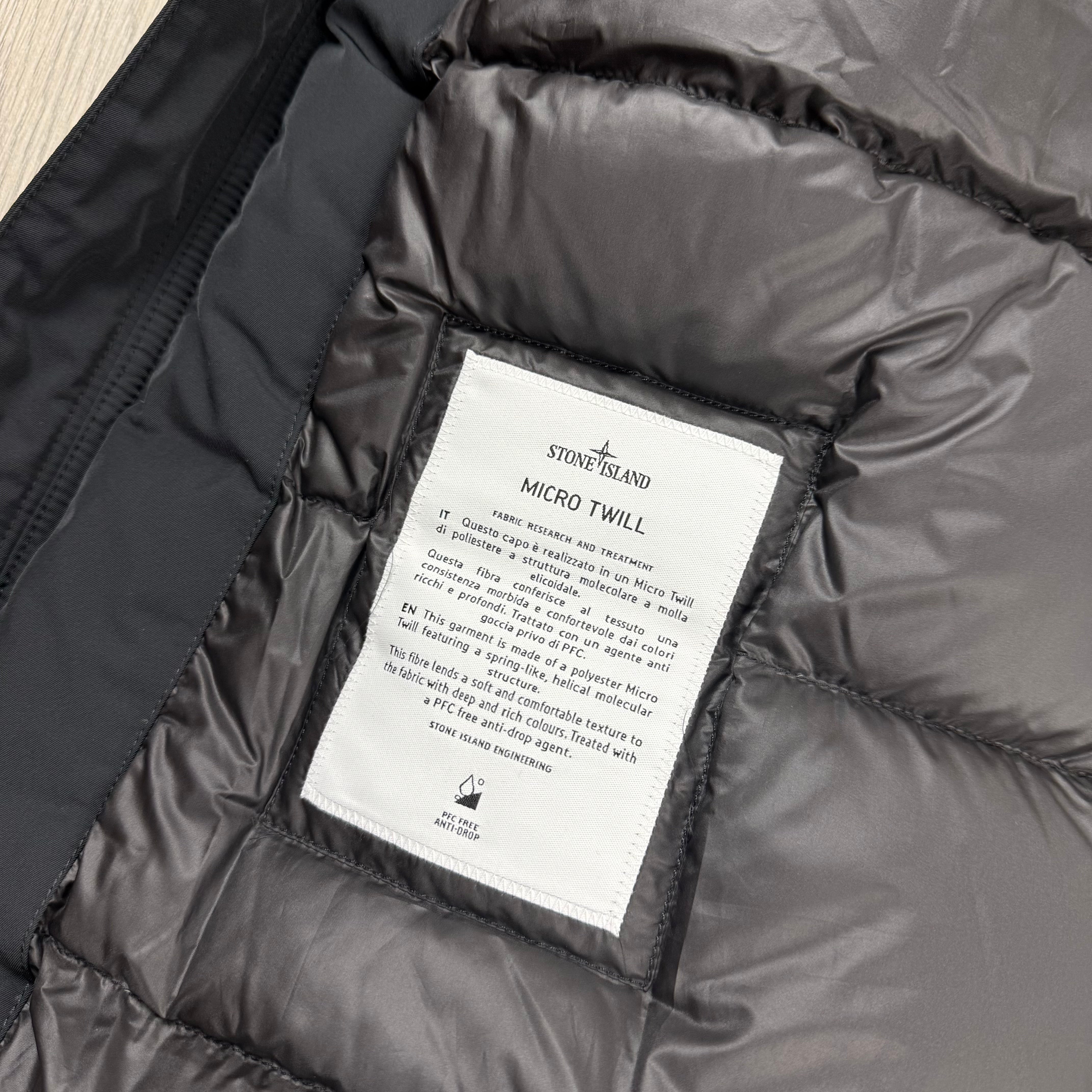 Stone Island Micro Twill Down Parka - Black