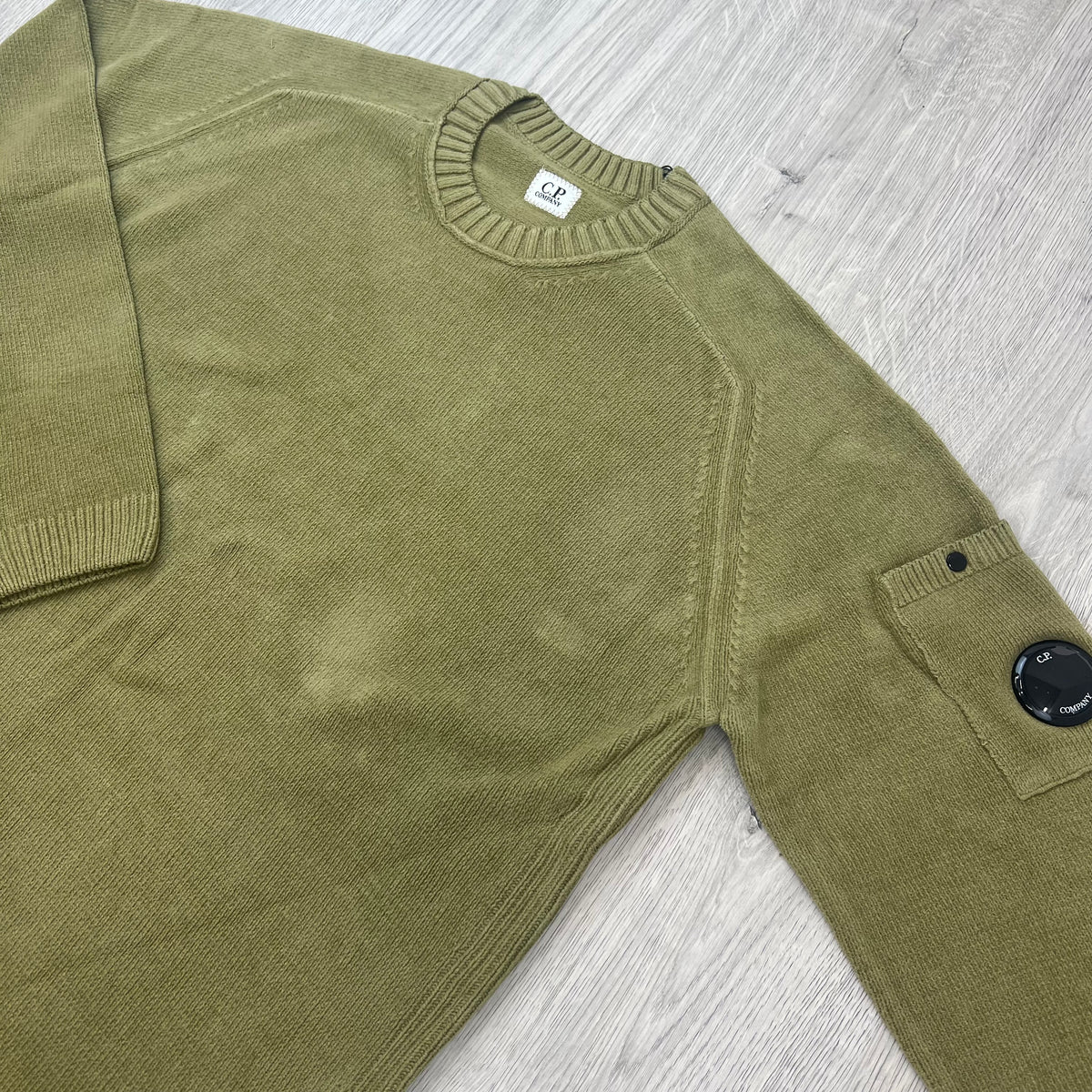 CP Company Chenille Knit Sweatshirt - Dried Herb