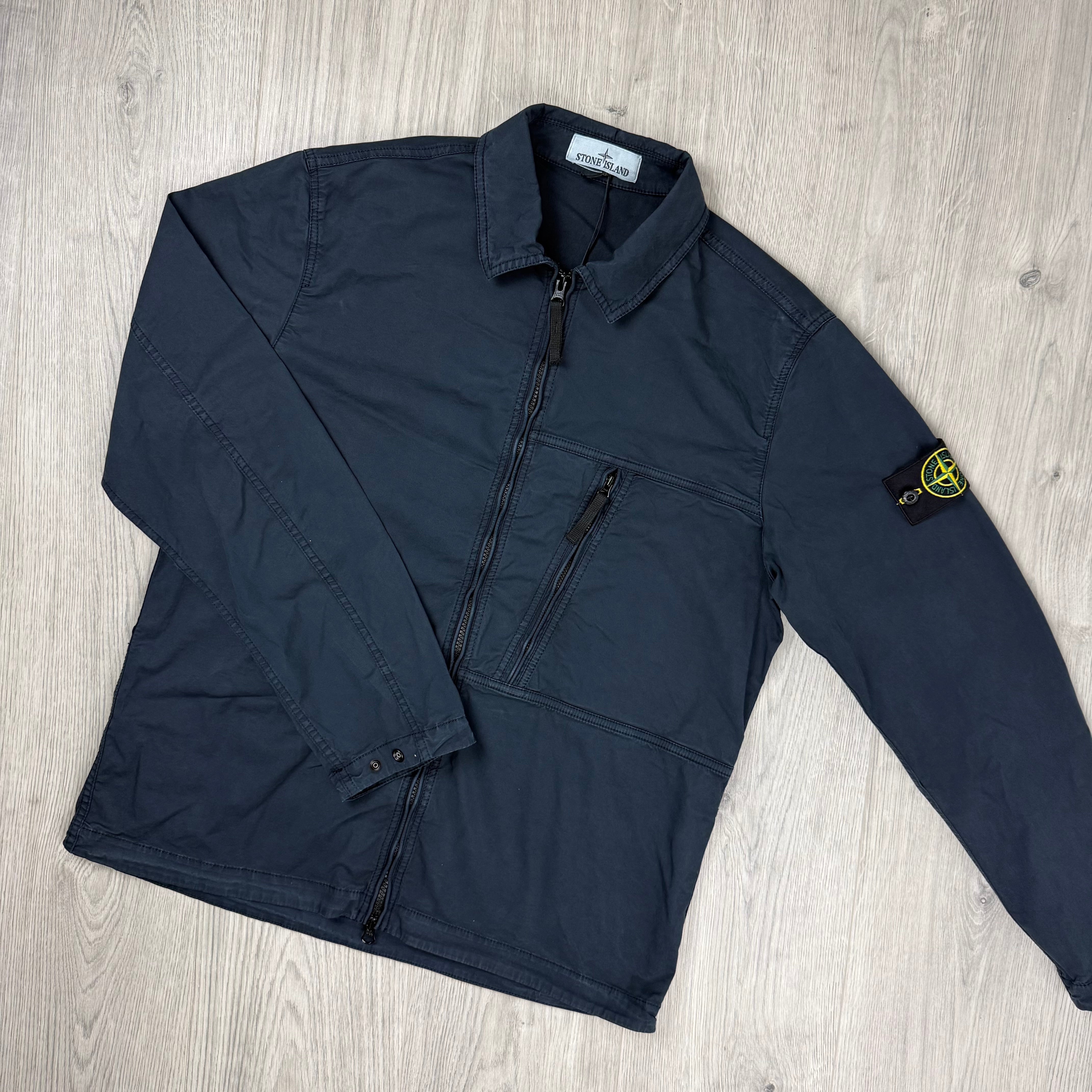 Stone Island Zip Overshirt - Navy